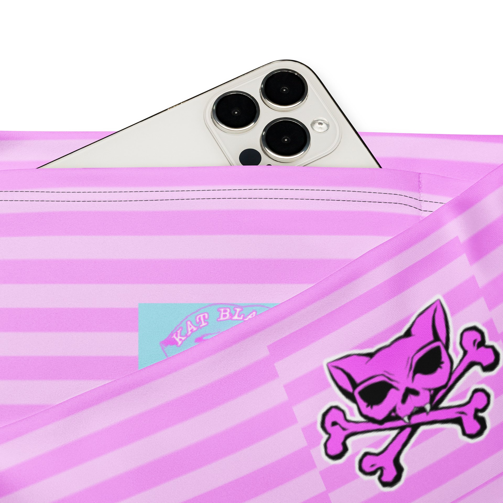 Pink and White Stripped Kat Skull Flares product image (3)
