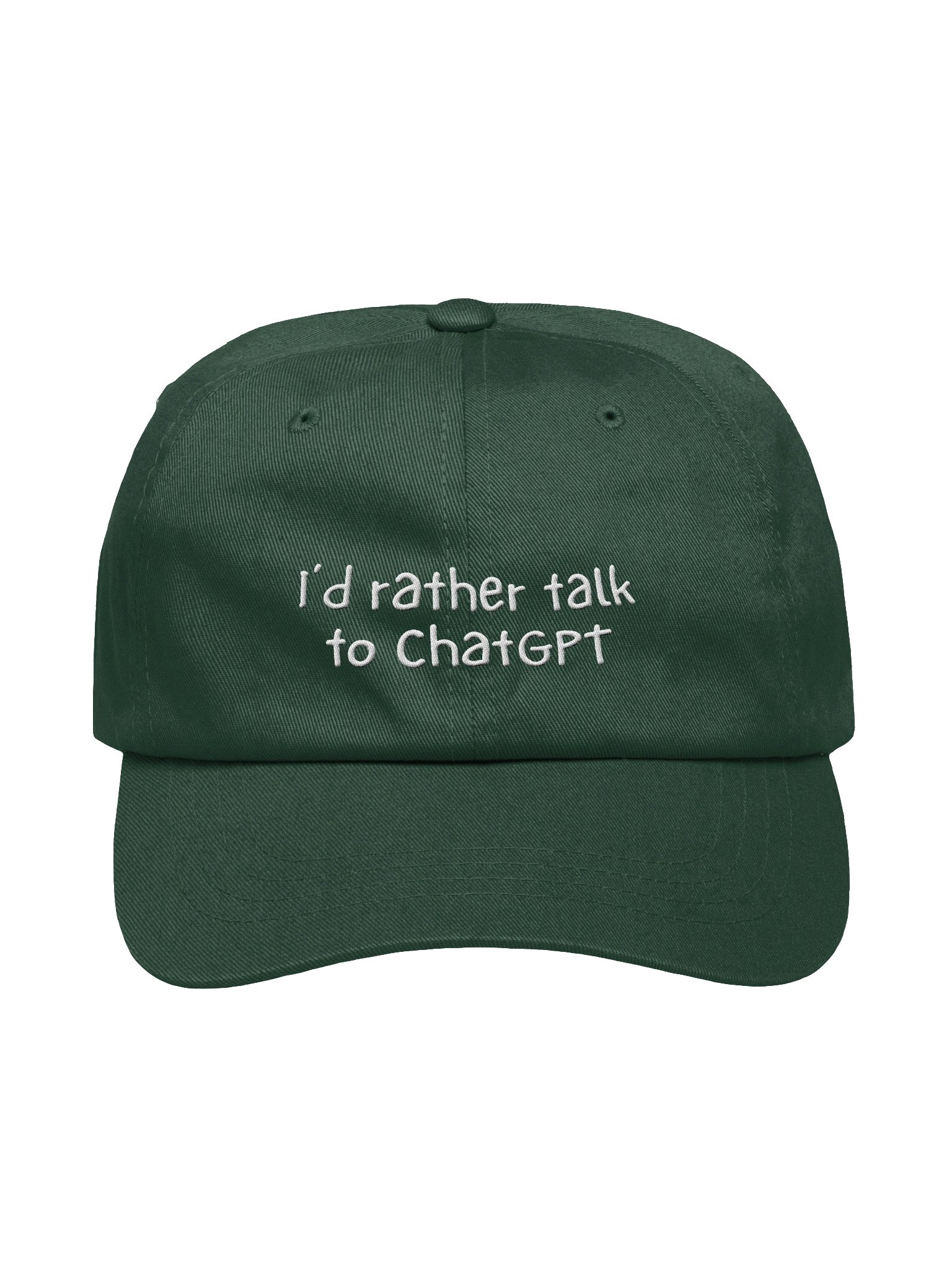 "I'd rather talk to ChatGPT" dad hat - 100% chino cotton product image (2)