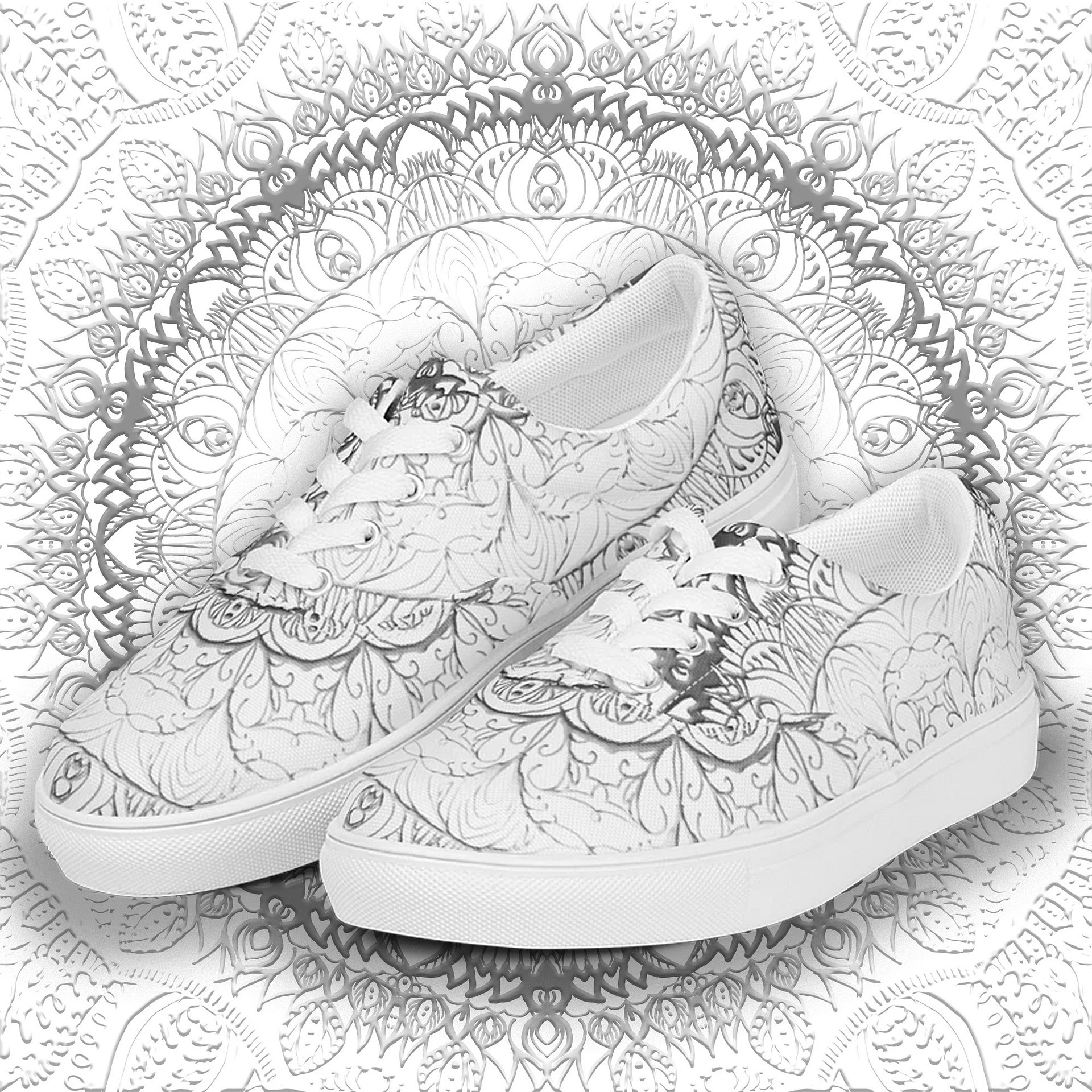 Mandala Symmetry Canvas Shoes product image (1)