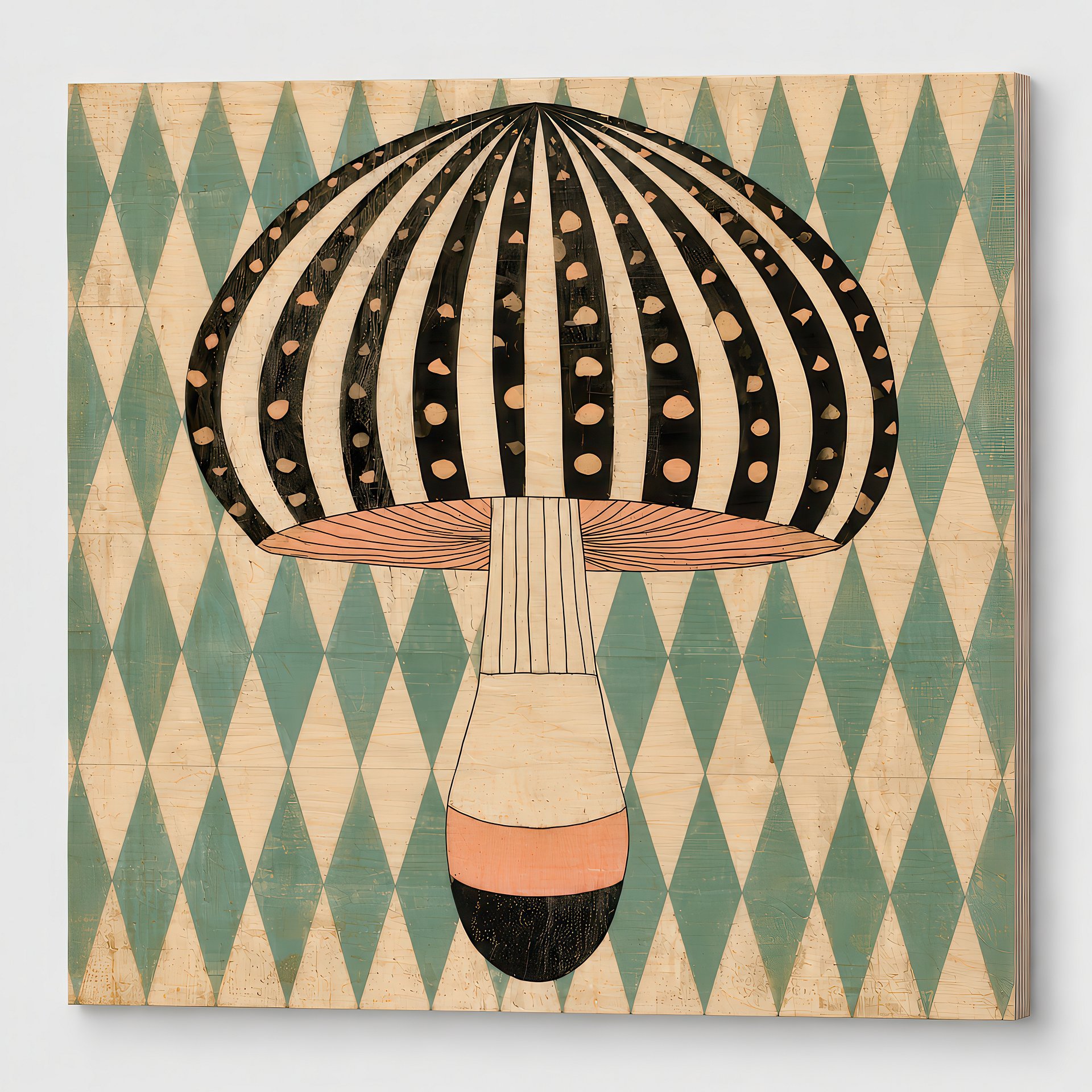 Magic Cap | Birch Wood Folk Art | Wall Decor | Mushroom | 24x24″ (60x60 cm) product image (5)