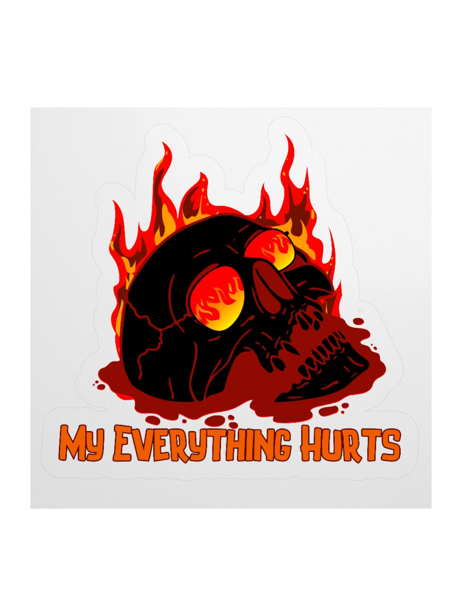 Small My Everything Hurts! Red Skull Sticker product image (1)