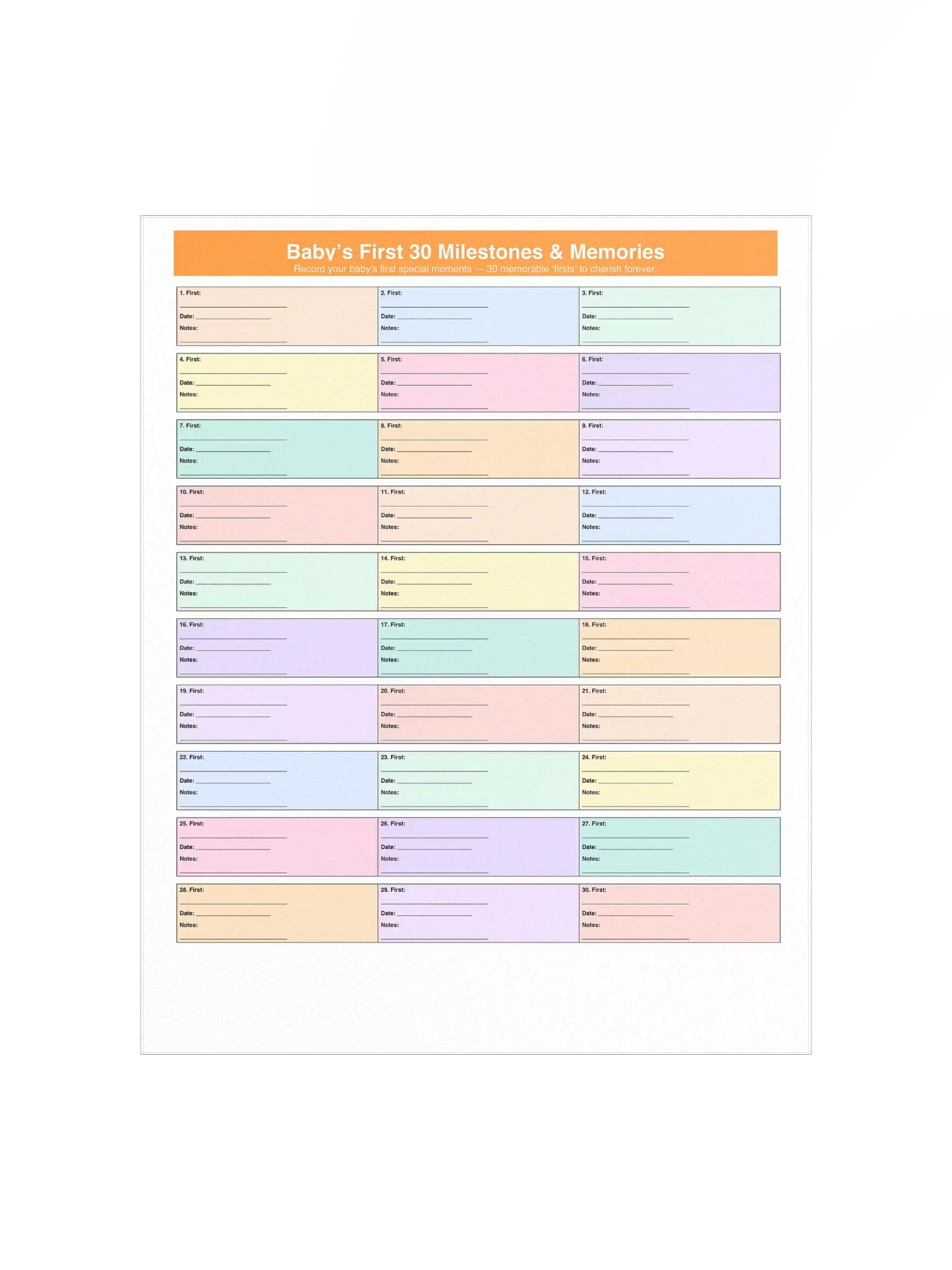 Baby's First 30 Milestones and Memories product image (2)