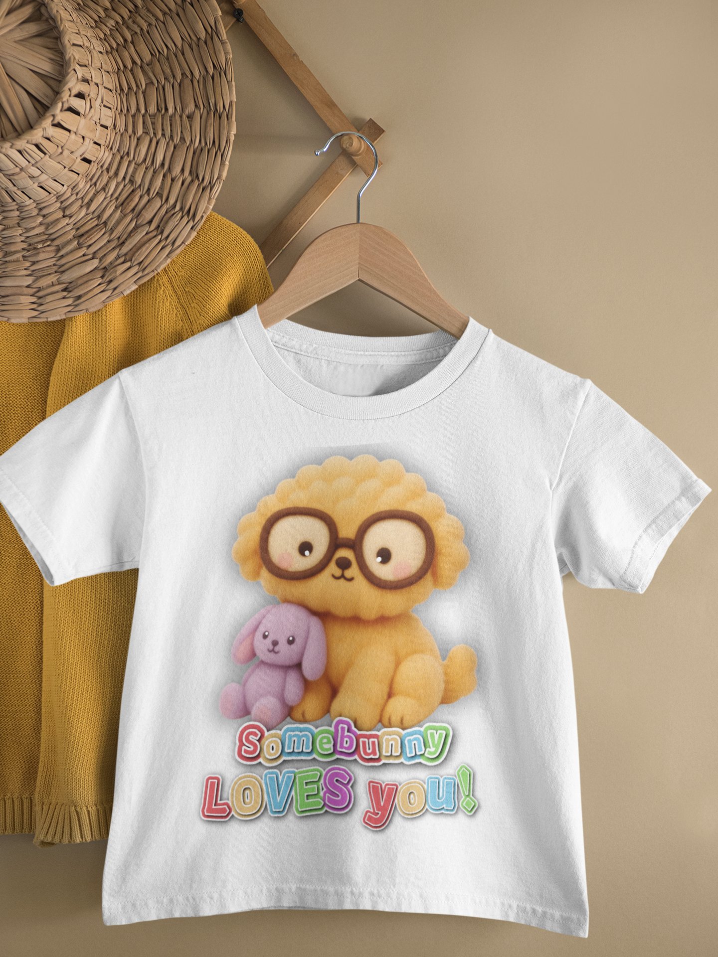 Somebunny Loves You Dog Holding Bunny Toddler T-Shirt product image (9)