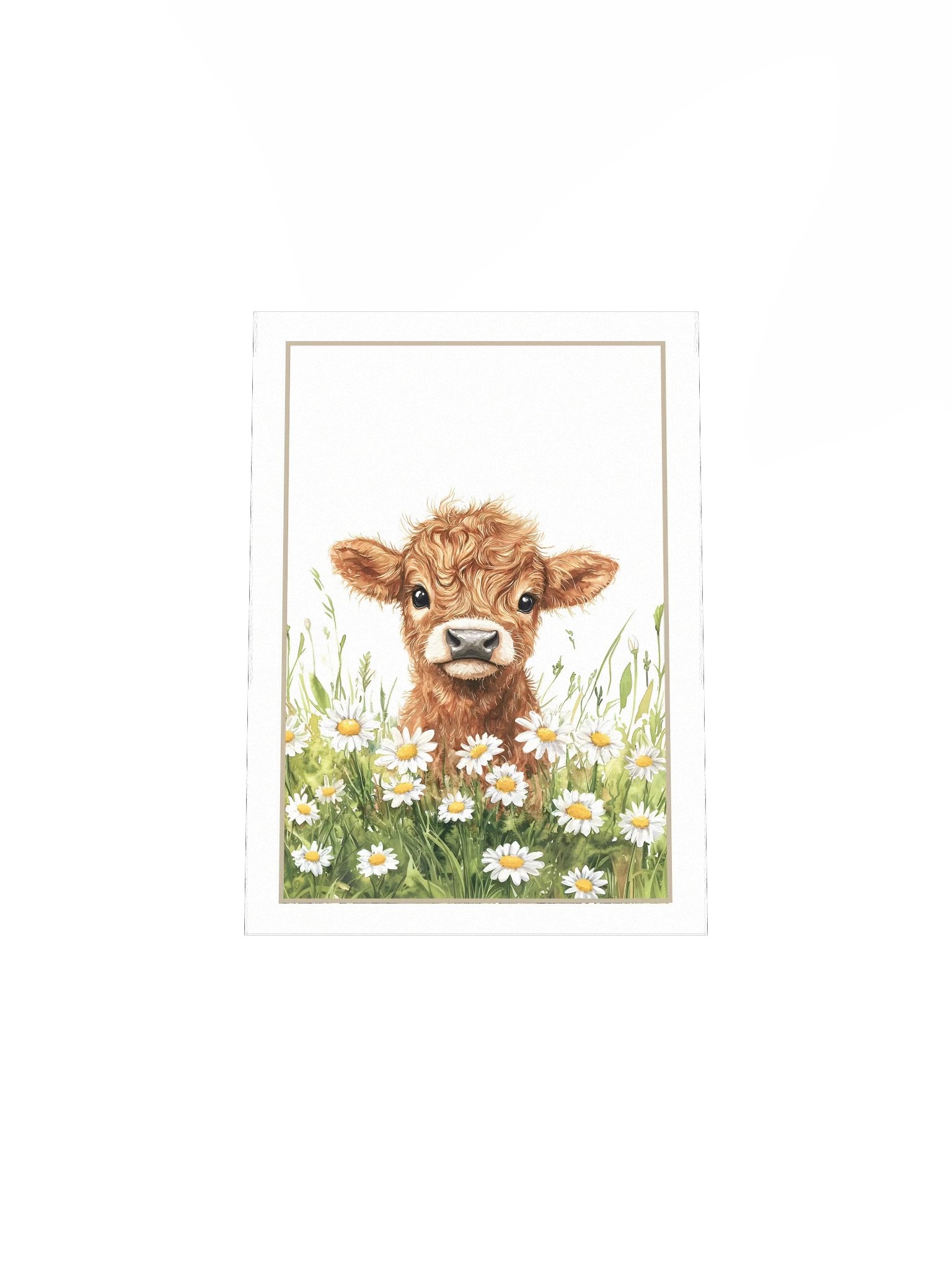 Highland Cow in Daisies Nursery Print product image (6)