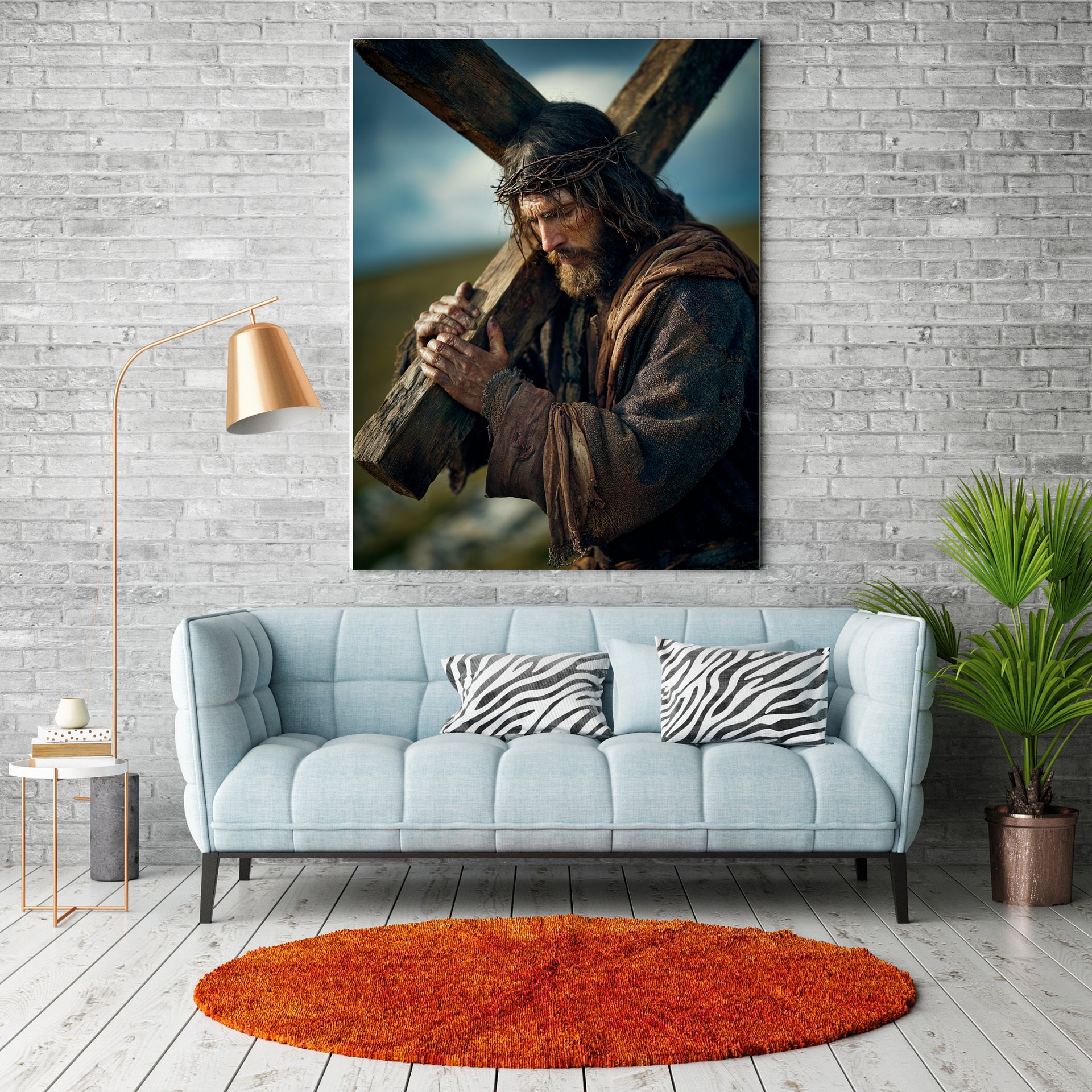 Jesus Carrying the Cross Wall Art | Christian Printable | Crucifixion Decor product image (3)