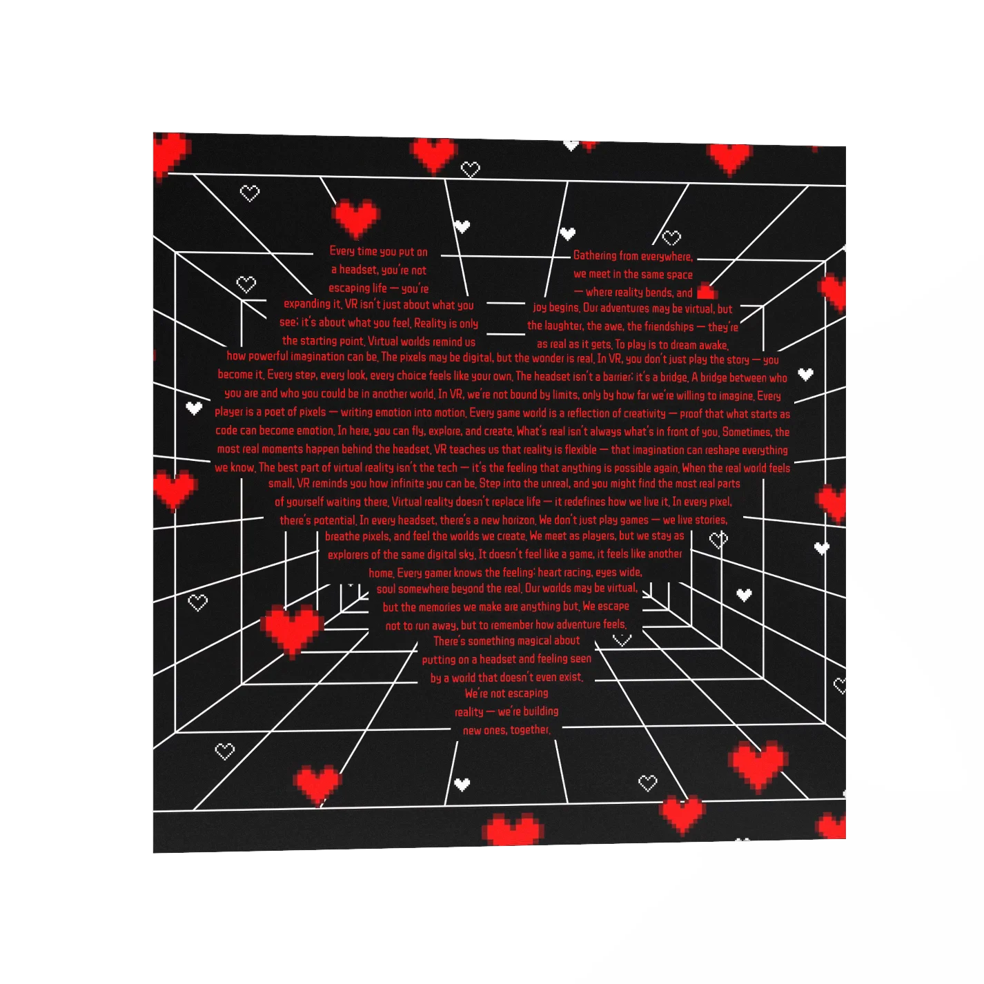 Deep Love VR Pixel Heart Nostalgic Poster Print product image (4)