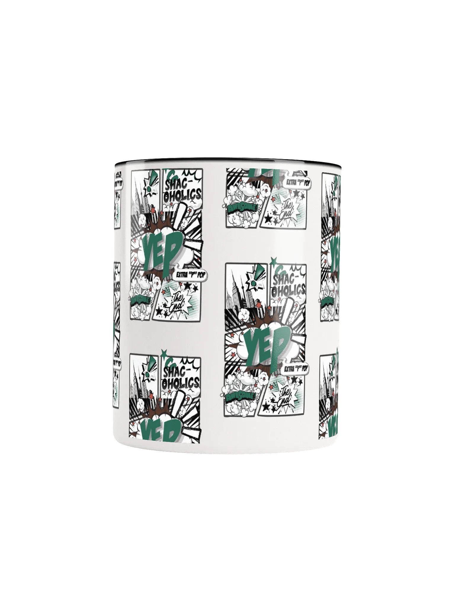 Shac-oholics Comic Blast Mug - Dark Green 