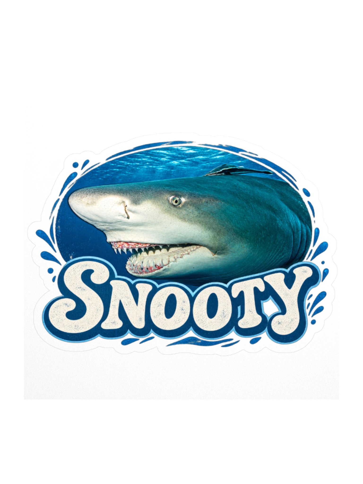 Snooty Shark Underwater Kiss Cut Sticker product image (2)