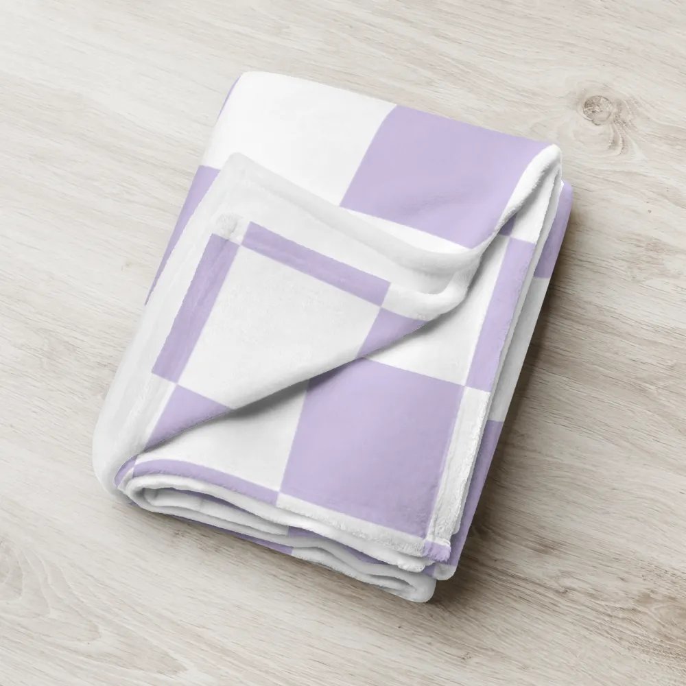 Squares White and Lilac/Throw Blanket by Allcolor product image (6)
