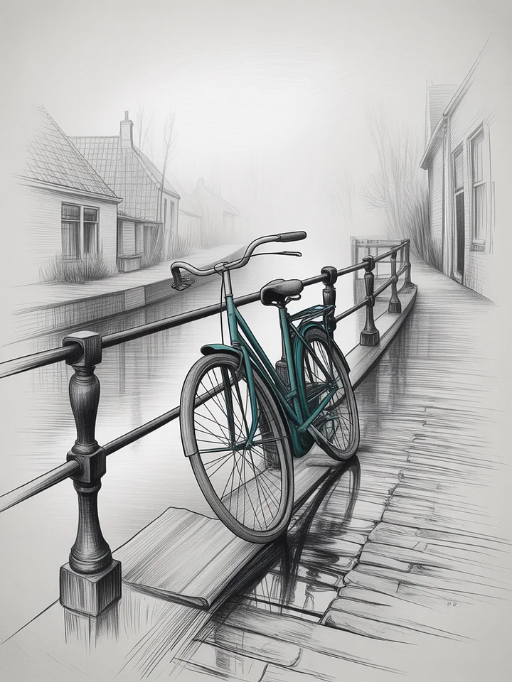 Misty Canal Bicycle Serenity Poster product image (1)