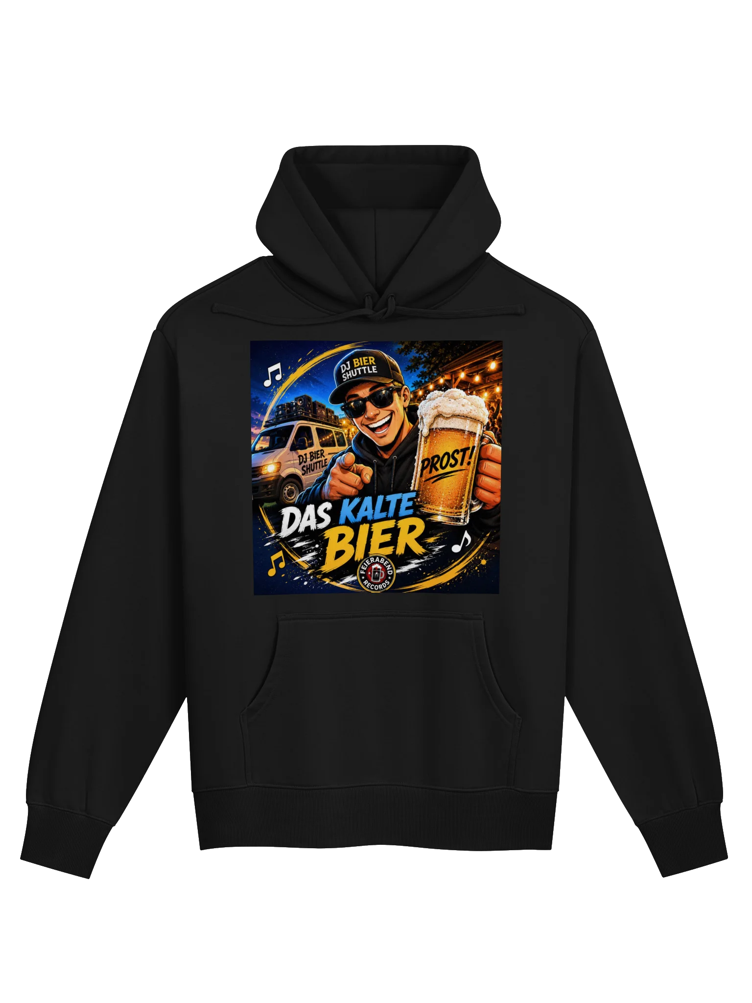 DJ Bier Shuttle Hoodie Black "Das kalte Bier" product image (1)