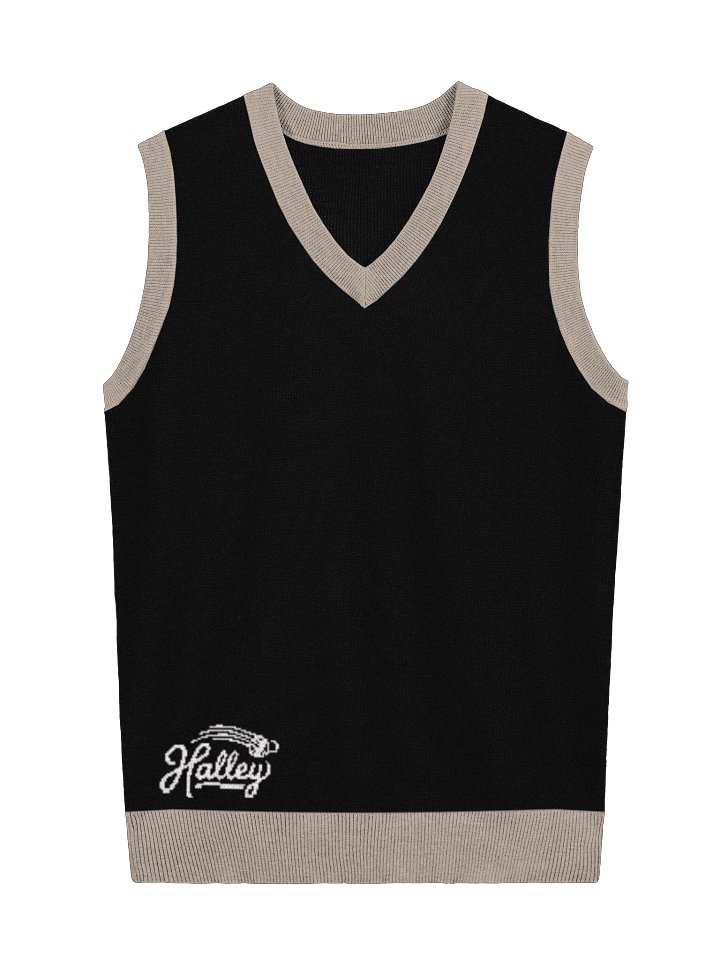 Black Knitted Vest V Neck product image (2)