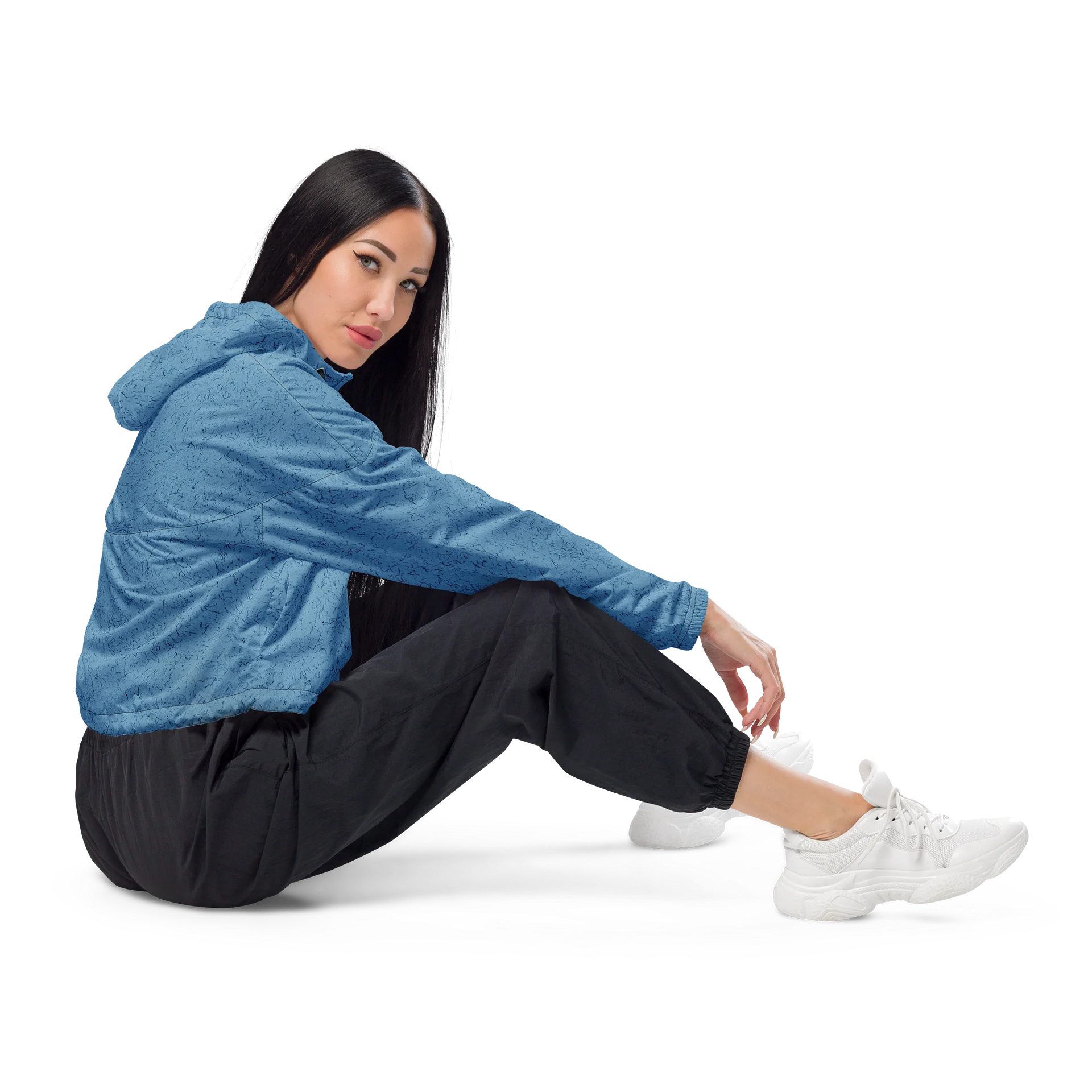 Blue Speckled Cropped Windbreaker product image (12)