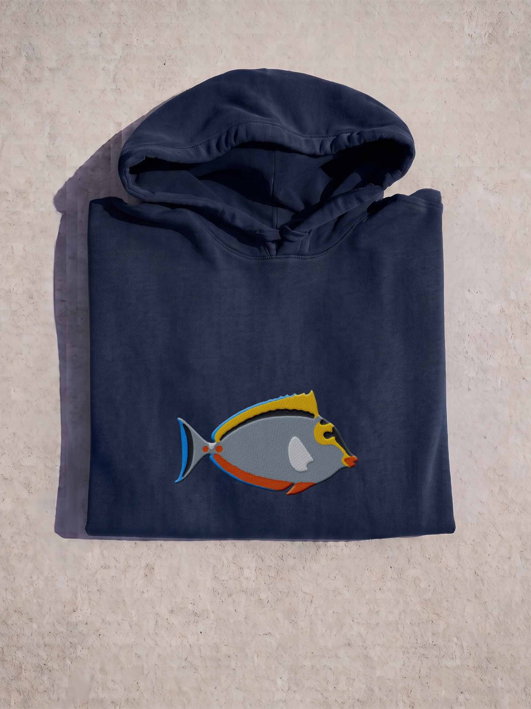 Blonde Lipstick Tang Embroidered Premium Hoodie | Saltwater Reef Aquarium Fish & Marine Life Apparel product image (1)