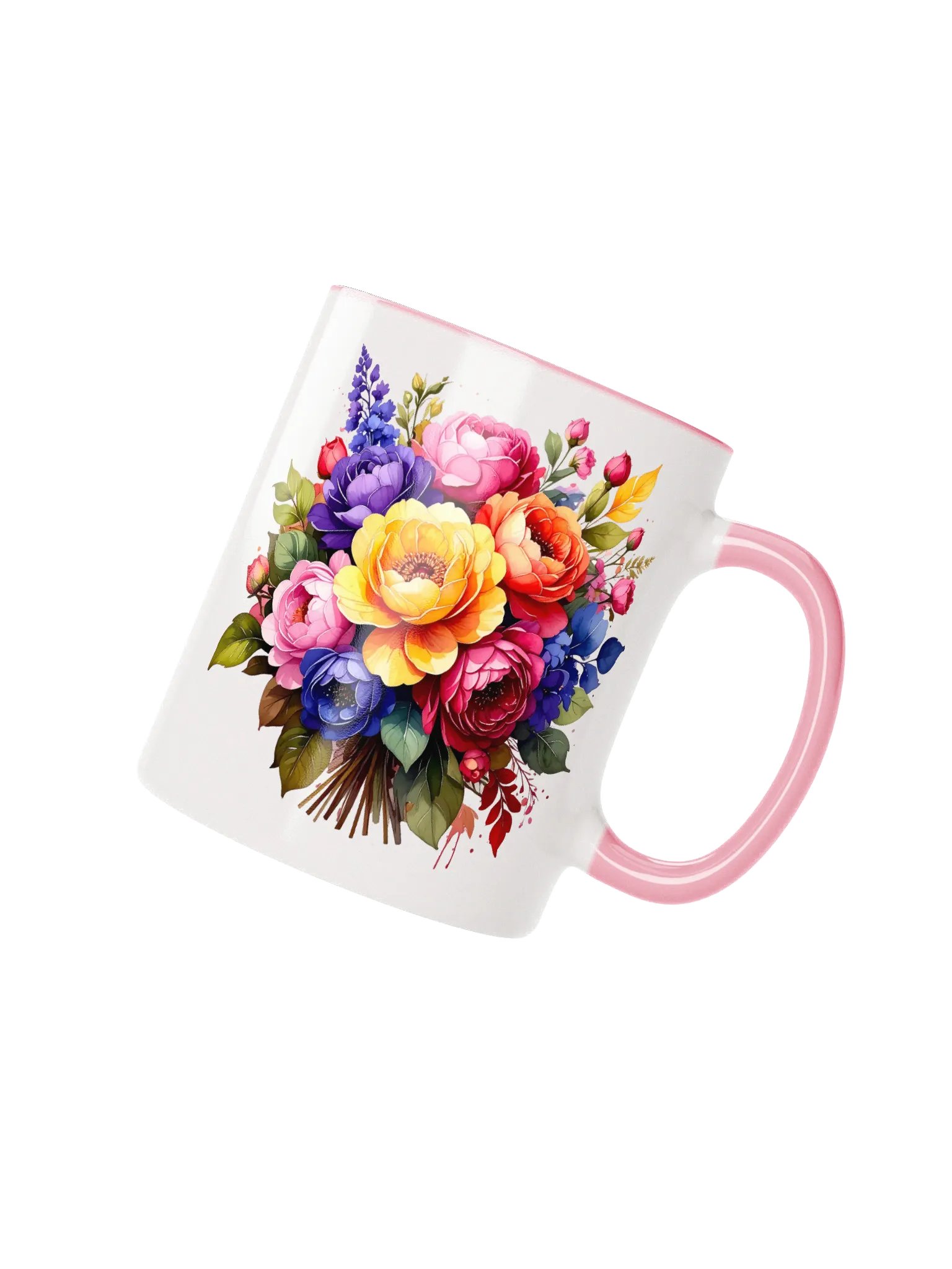 Columbia Road Market Peek-a-Boo Ceramic Mug (Pink Floral) product image (2)