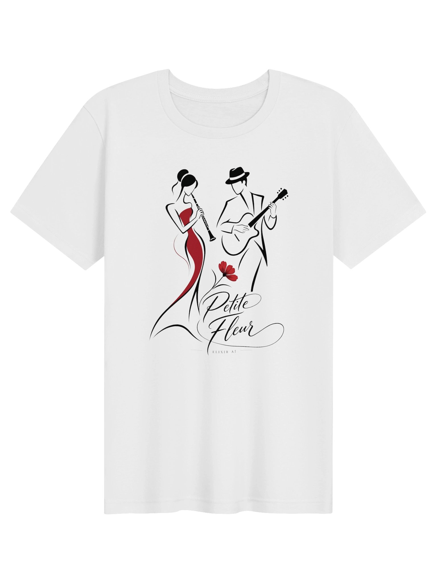 Petite Fleur – Elegant Jazz Line Art Supersoft T-Shirt | Elixir AJ product image (1)