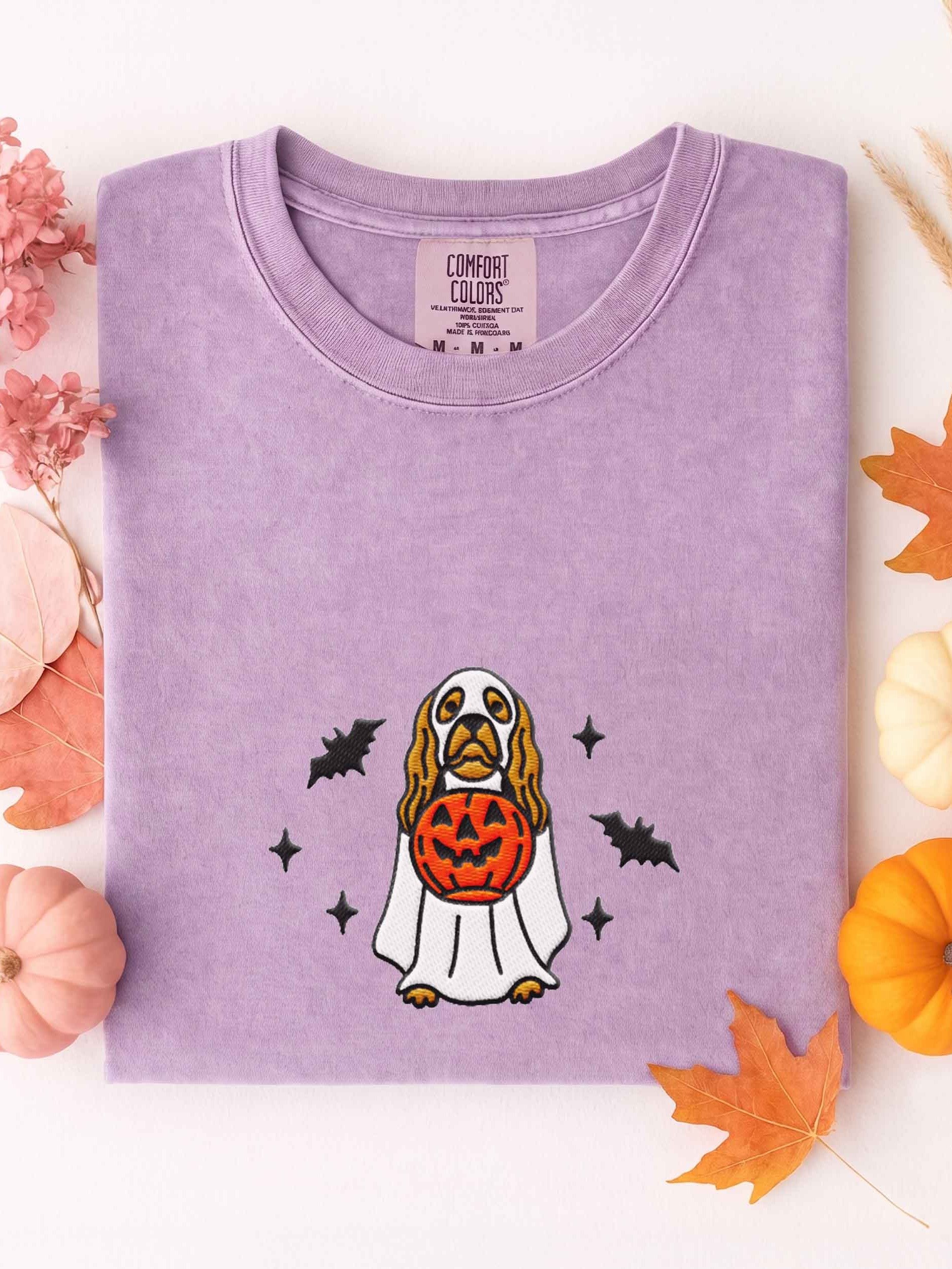 Halloween American Cocker Spaniel(Brown) Embroidered T-Shirt product image (1)