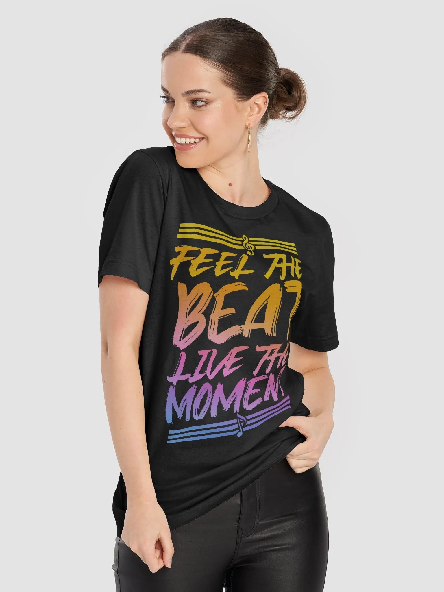 Feel the Beat, Live the Moment T-Shirt – Vibrant Design for Music Lovers product image (10)