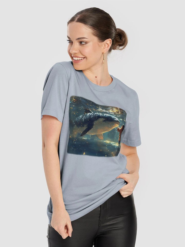 Girl talking with a cute killer whale, in the shallow waters product image (12)