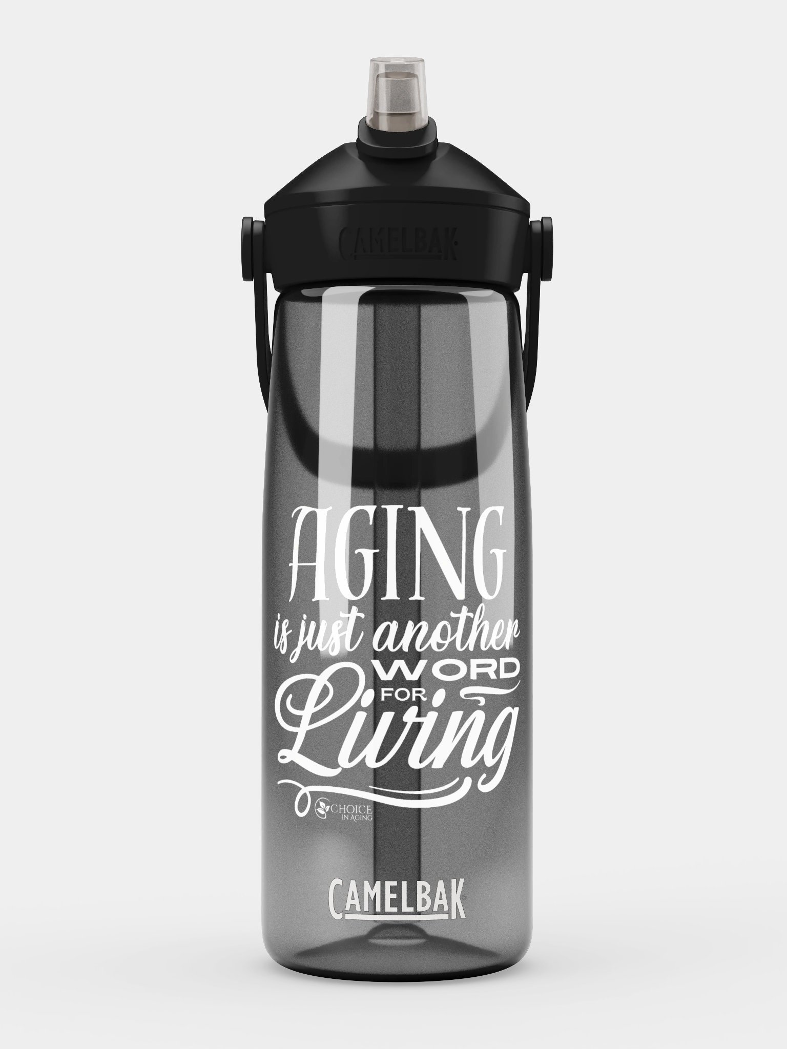 CamelBak Thrive® Flip Straw Water Bottle - "Aging is Just Another Word for Living" product image (1)