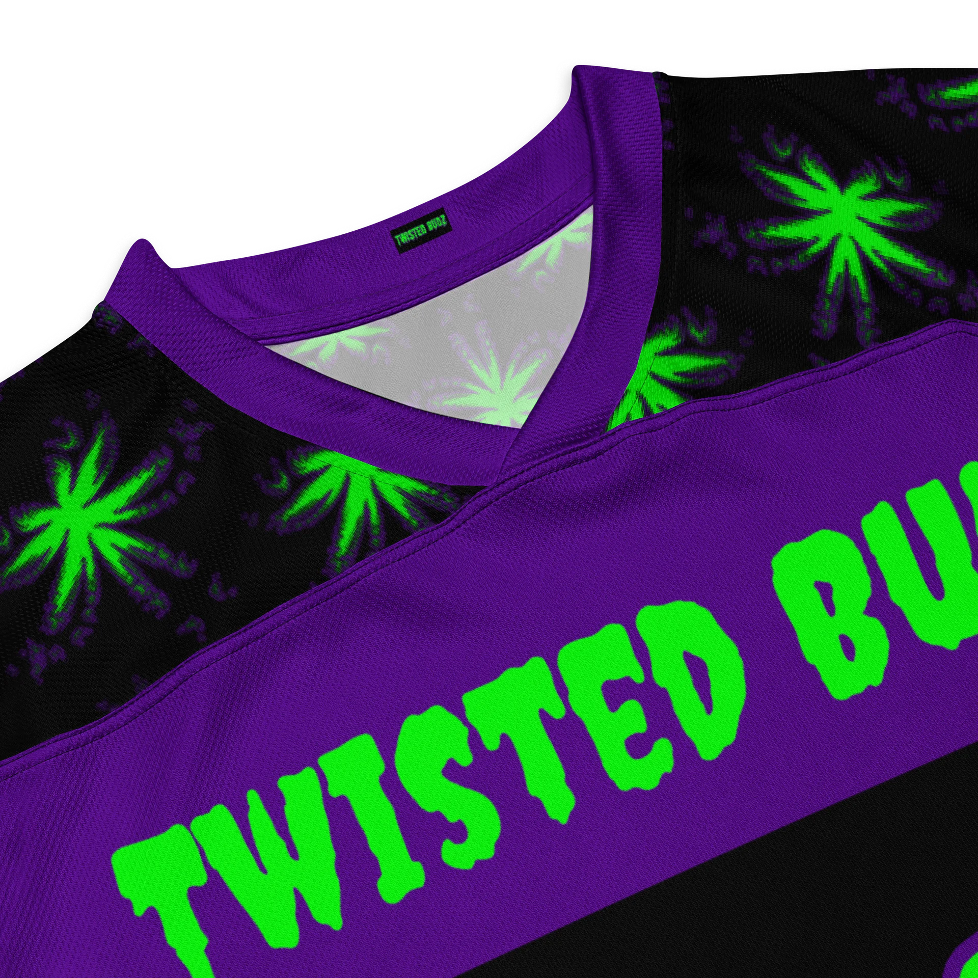 Twisted Budz 420 Hockey Jersey, Cannabis Rave Wear, Horror Lover Stoner EDM Clothes, Best Friend Weed Shirt, Alt Music Festival Pot Leaf Top product image (7)