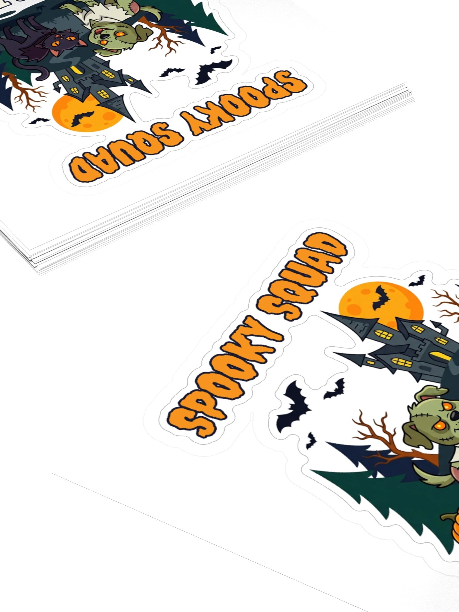 Spooky Squad Halloween Sticker – Zombie Dog & Vampire Cat Trick or Treat Decal for Laptop, Water Bottle & Journal product image (10)