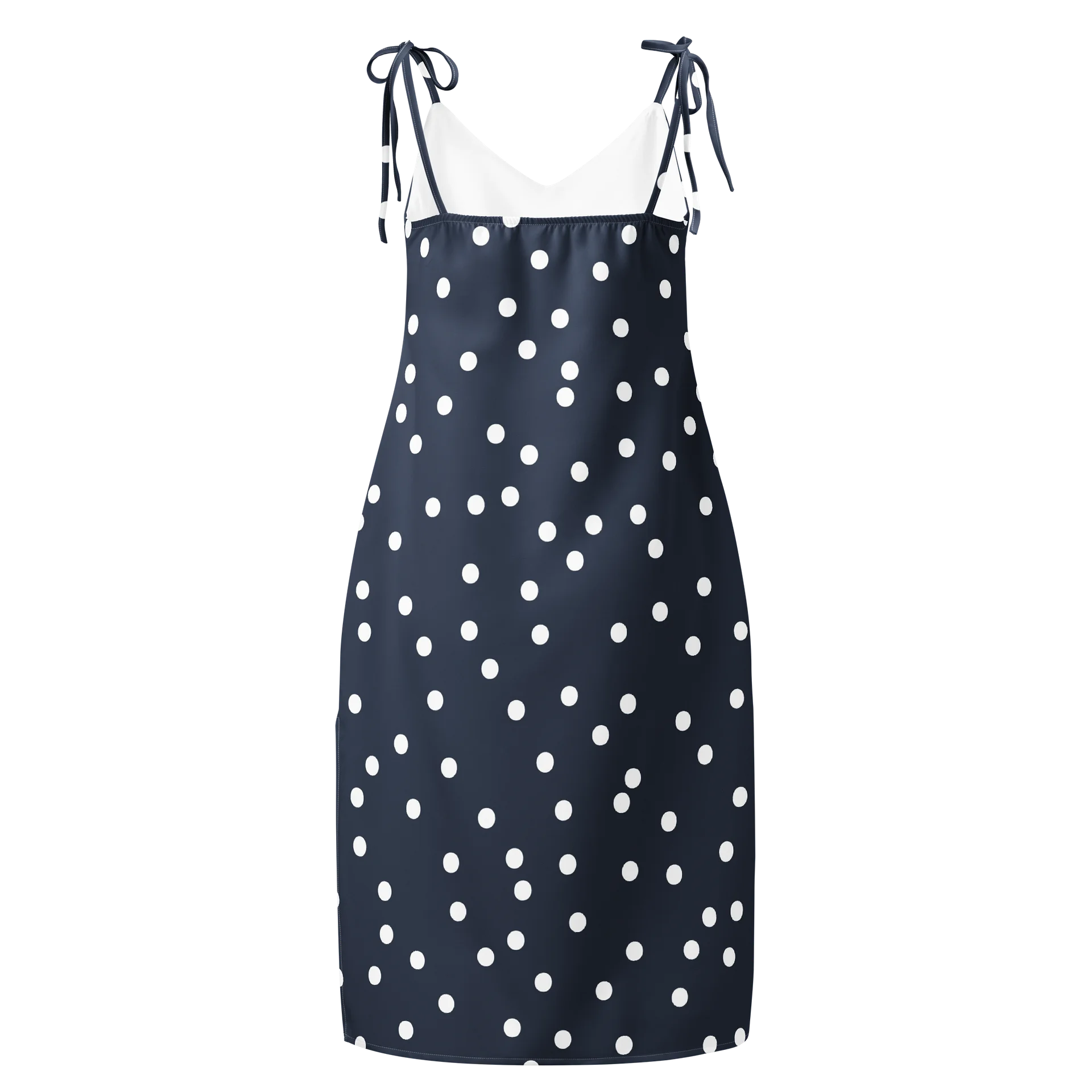 Classic Polka Dot Tie-Strap Midi Dress product image (2)
