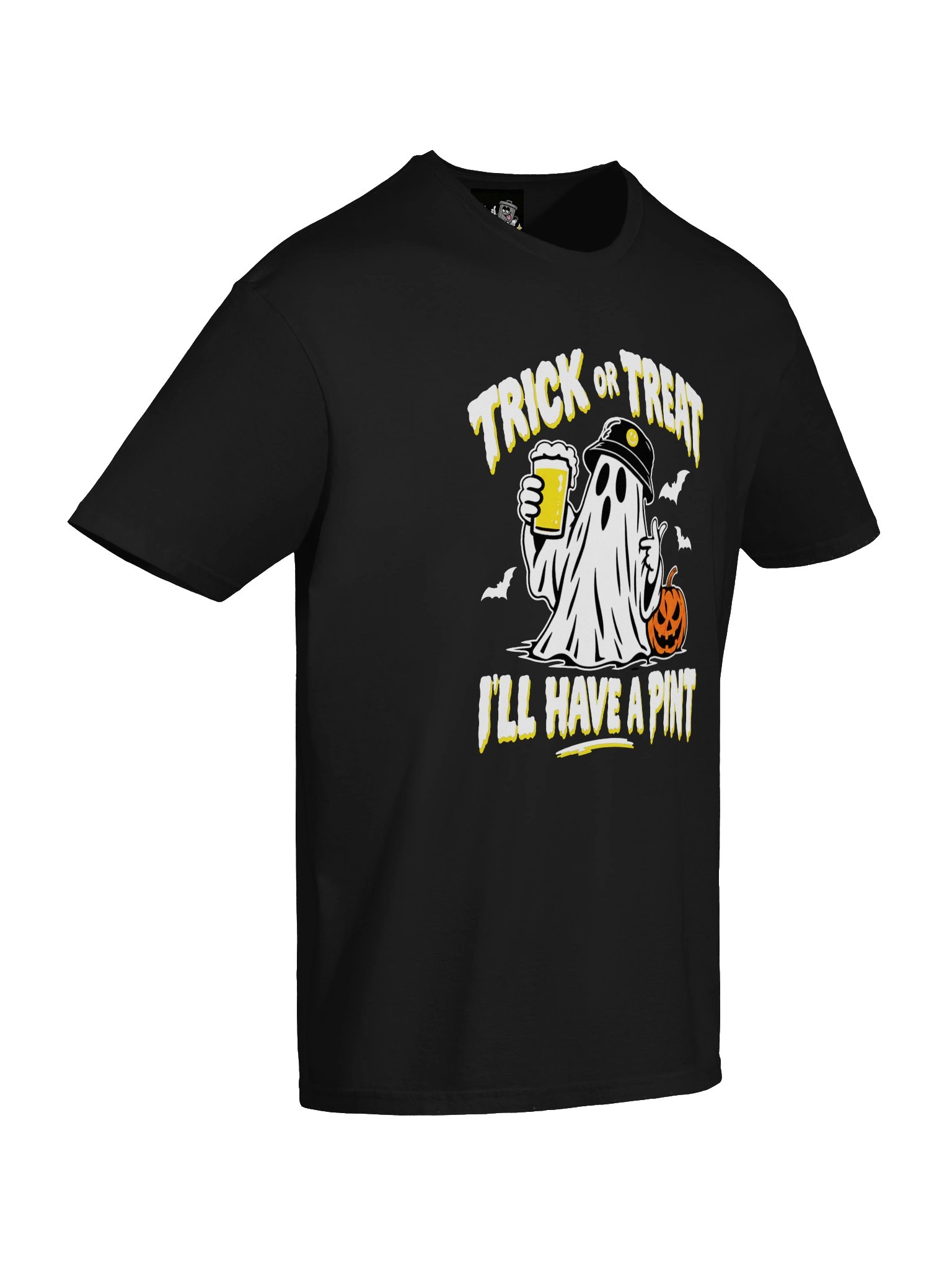 TRICK OR TREAT I'LL HAVE A PINT T-SHIRT (BLACK) product image (3)