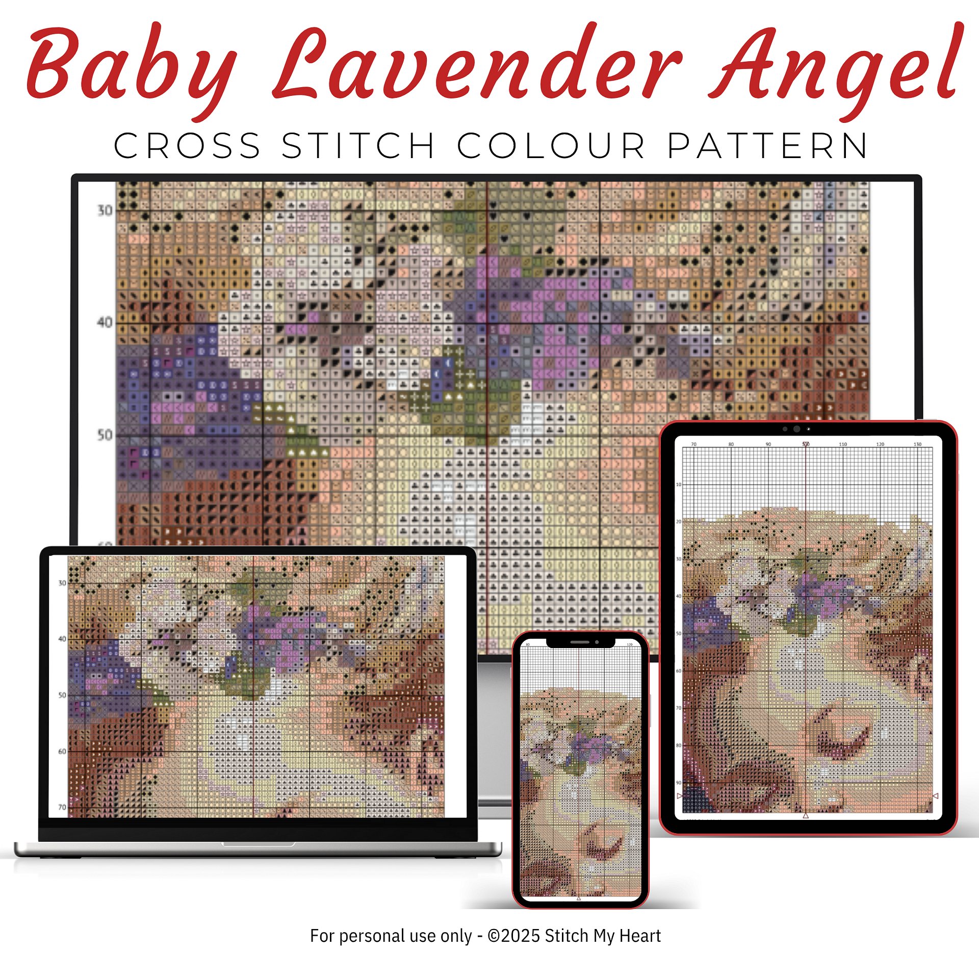 Lavender Lullaby Cross Stitch Pattern product image (3)