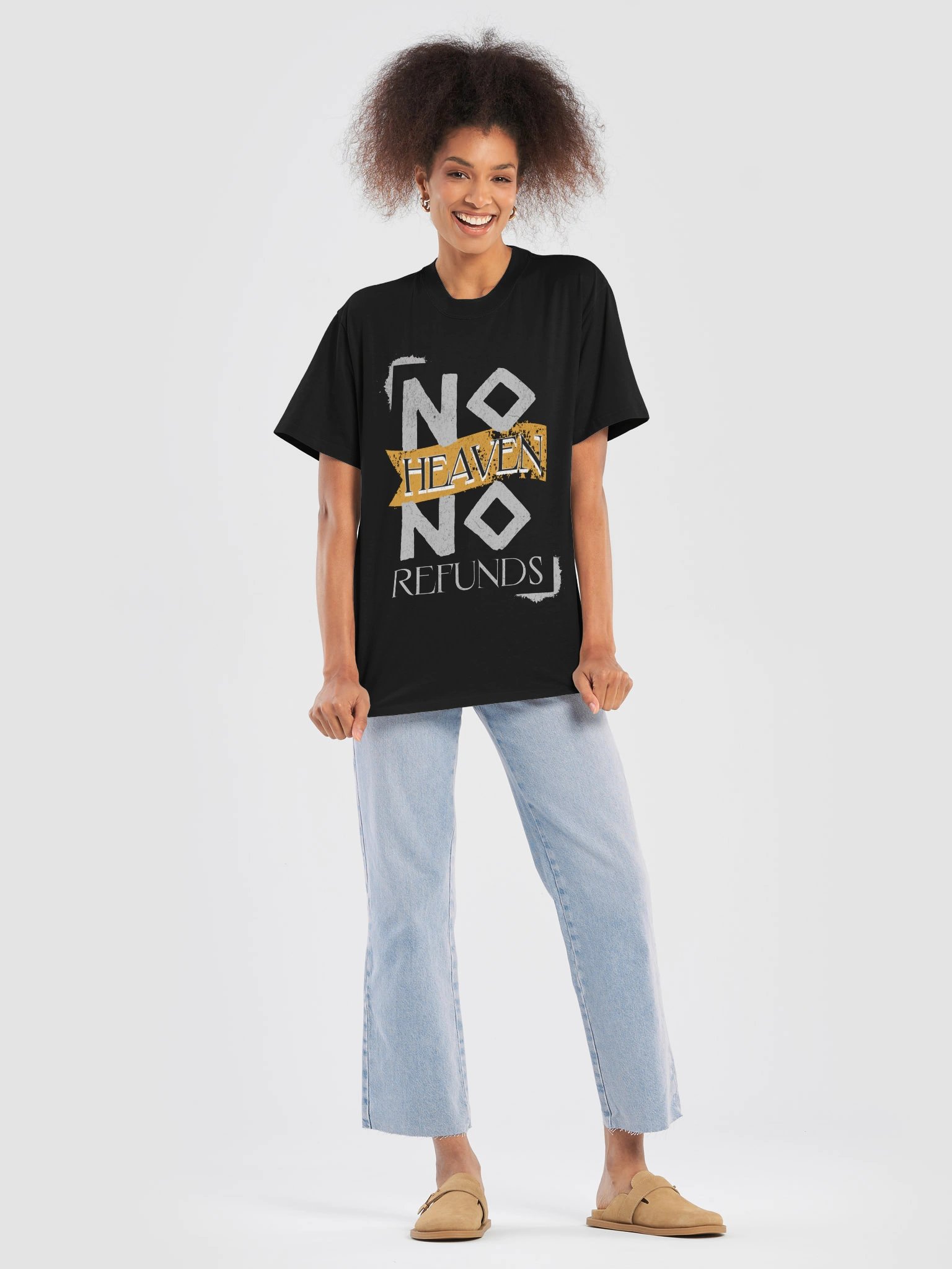 NO HEAVEN NO REFUNDS — Oversized Tee product image (5)