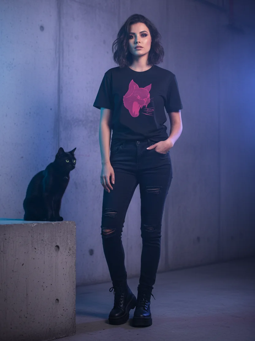 PLUMAGENTA // Cat Logo T-shirt product image (2)