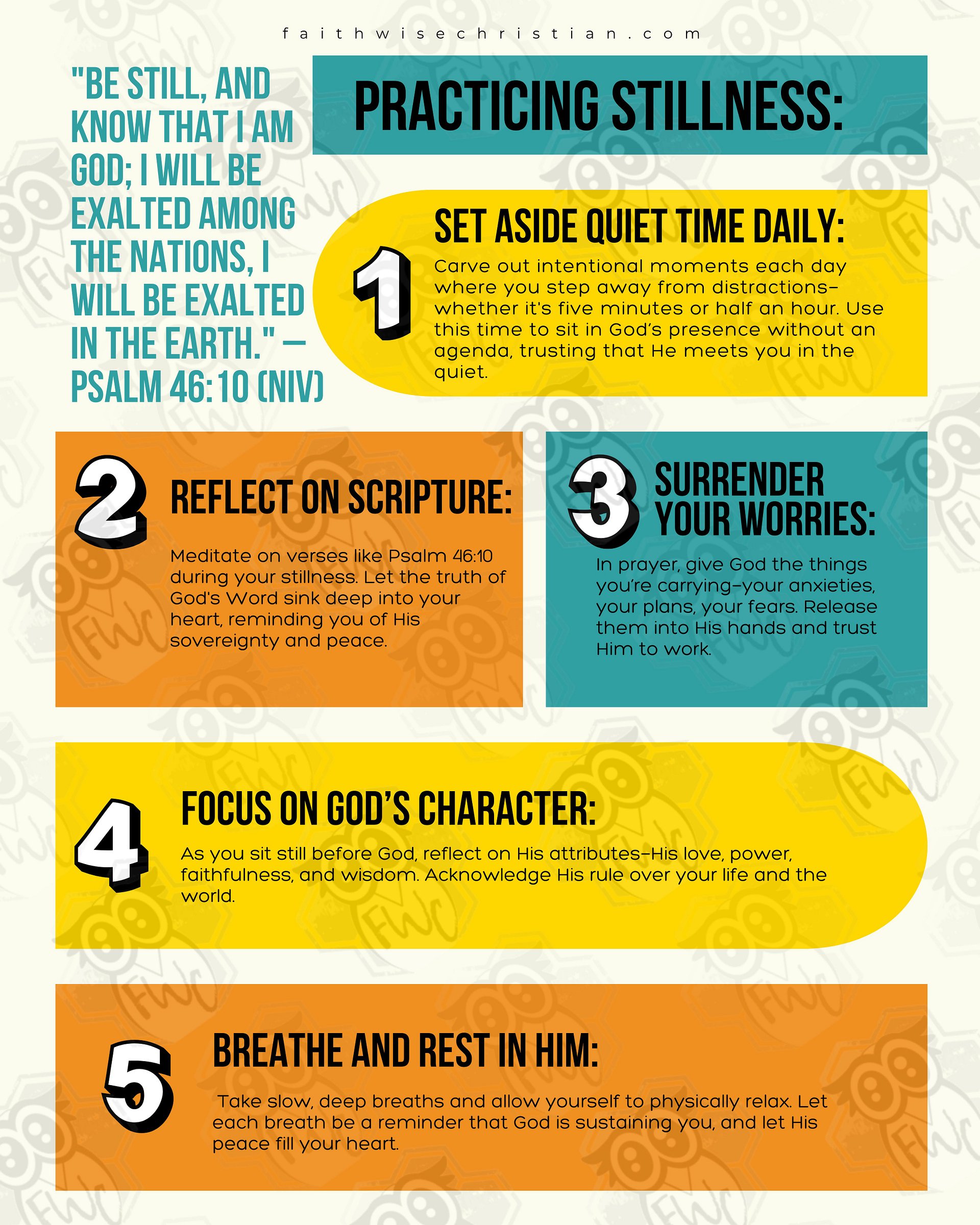 Practicing Stillness Infographic- Psalm 46:10 Printable product image (1)