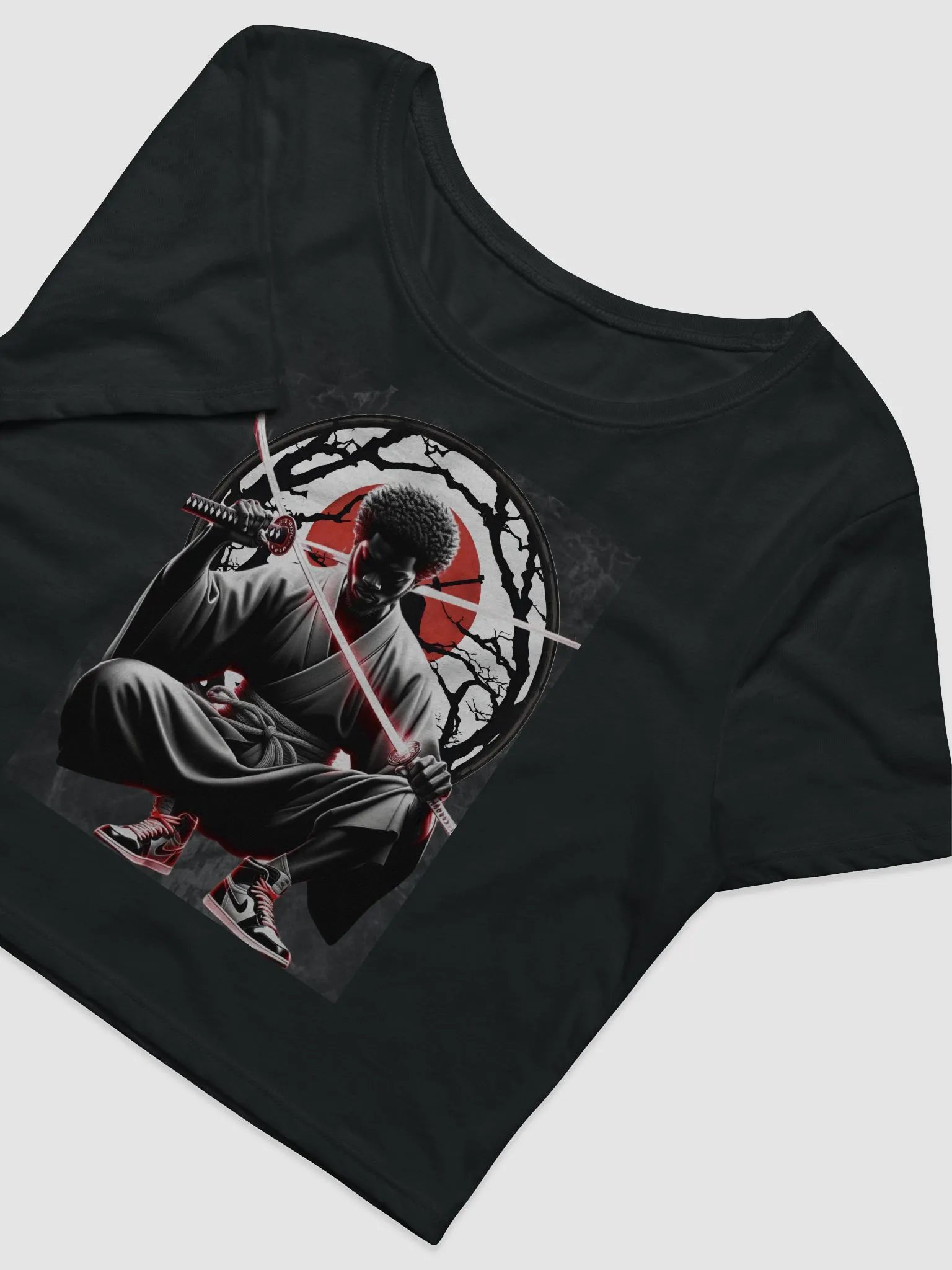 Black Samurai Crop Top Tee product image (3)