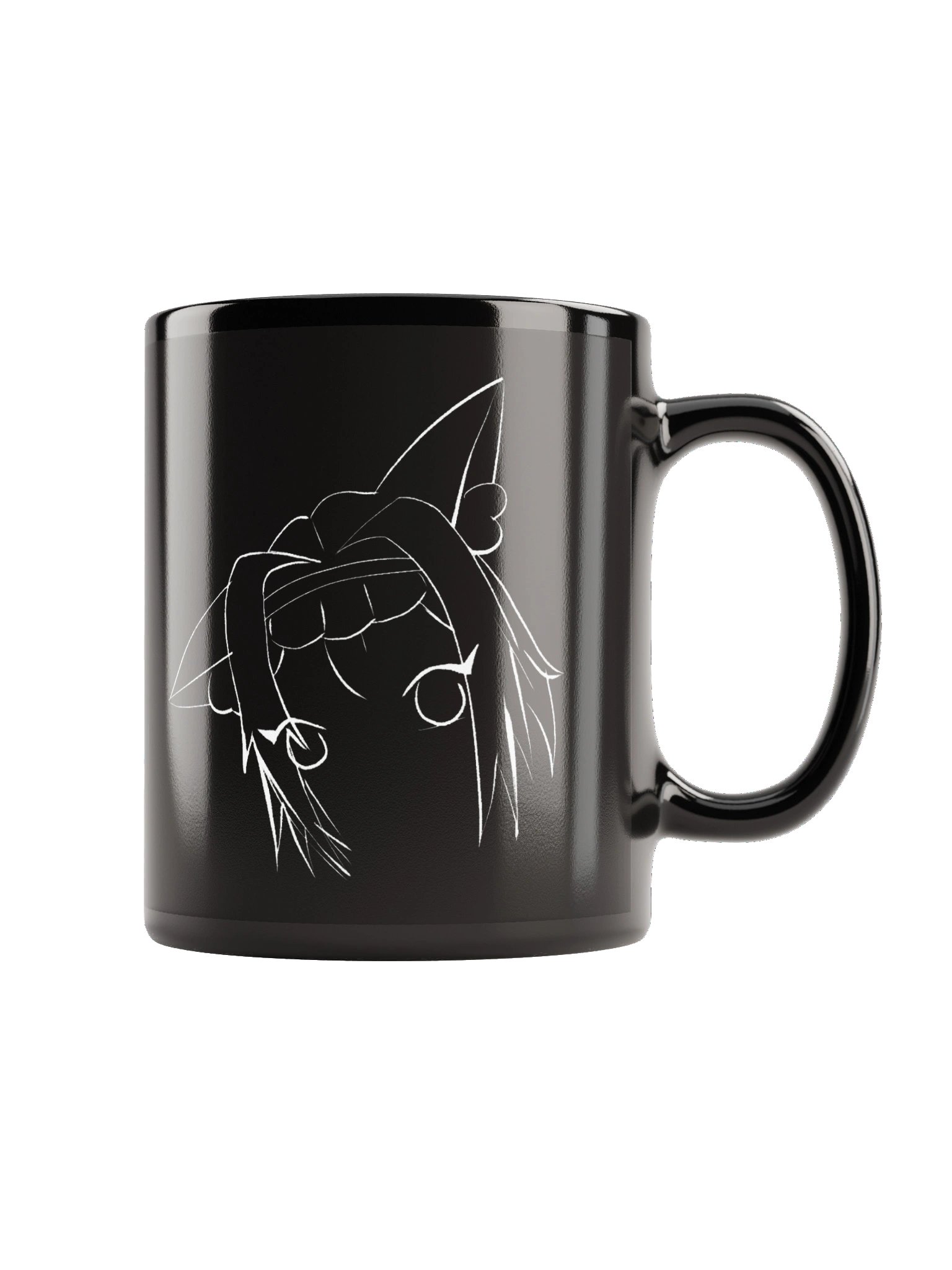 Kat Eyes Coffee Mug Black product image (1)