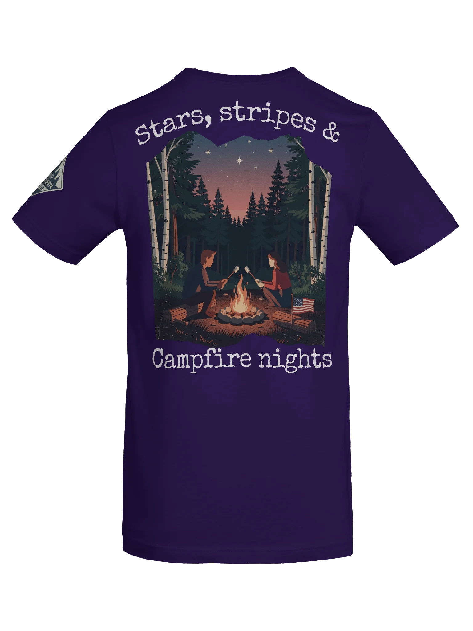 Stars, Stripes & Campfire Nights – Patriotic Northwoods T-Shirt product image (8)