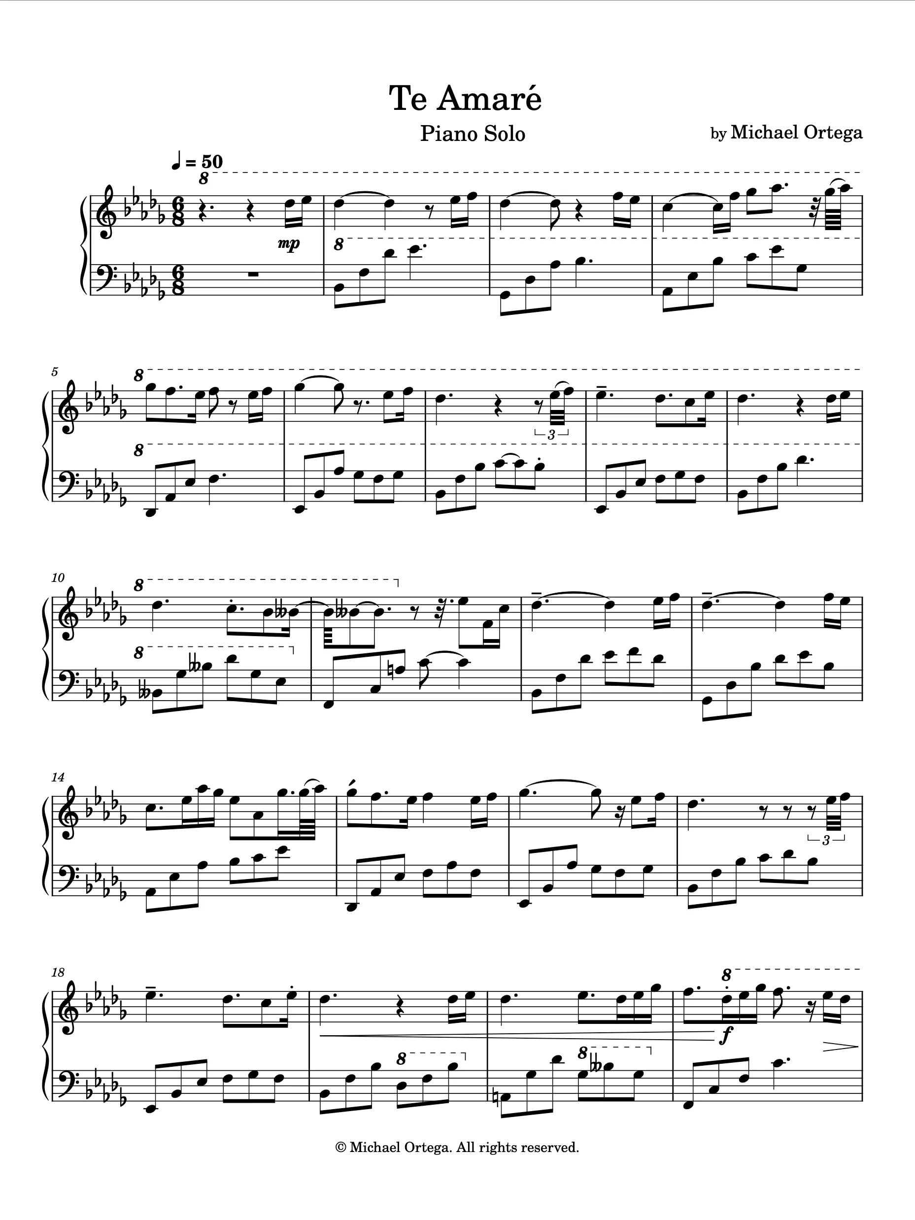 Te Amaré (Piano Score) product image (2)
