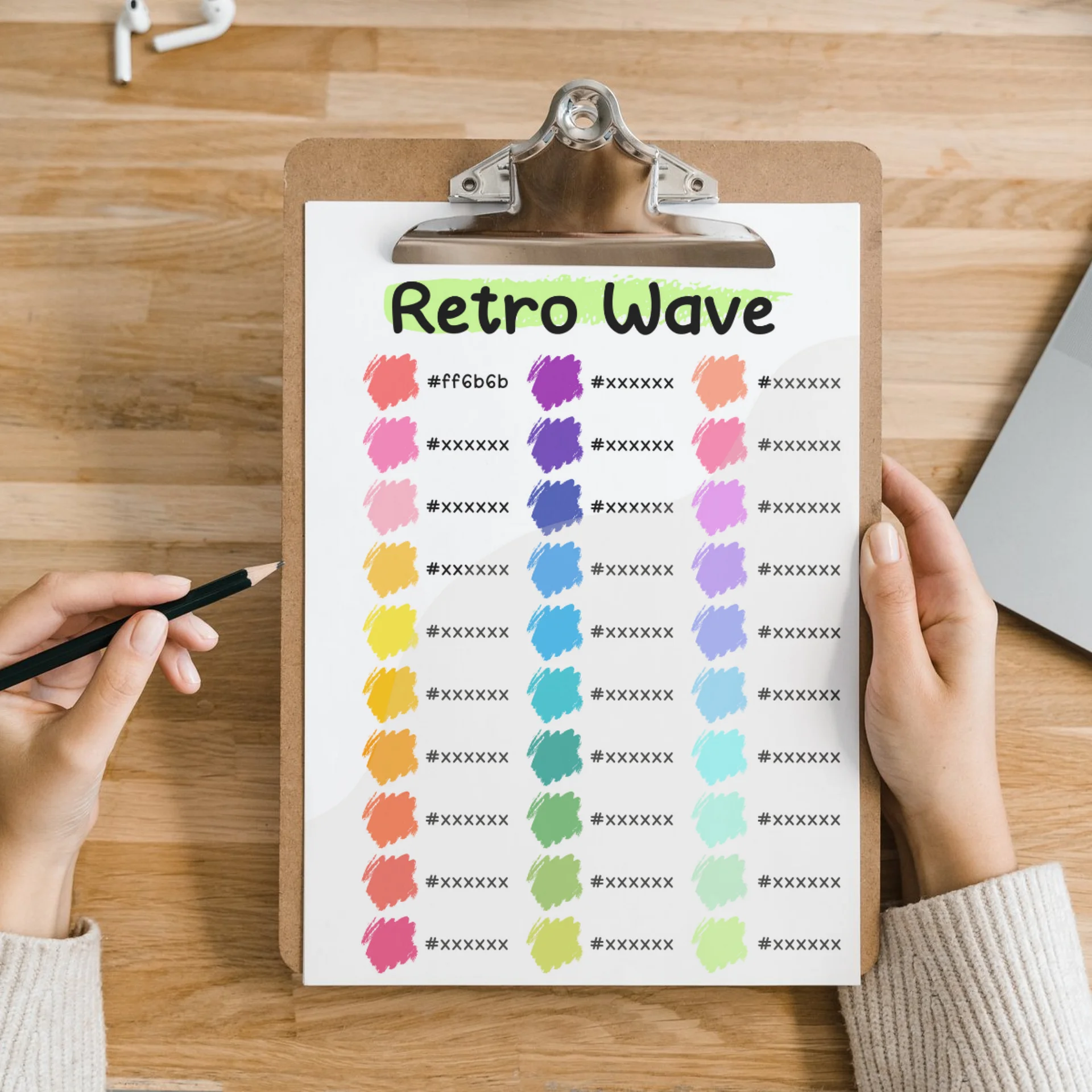 Retro Wave Procreate Color Palette with HEX Codes ★ DIGITAL ★ product image (4)