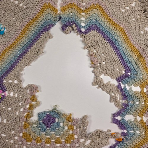 Finished rebuilding the center of this blanket today! It was a lot of work, but a very satisfying puzzle.

Now on to the next...