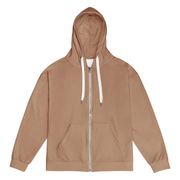 Tan Minimal All-Over Print Zip Hoodie product image (1)
