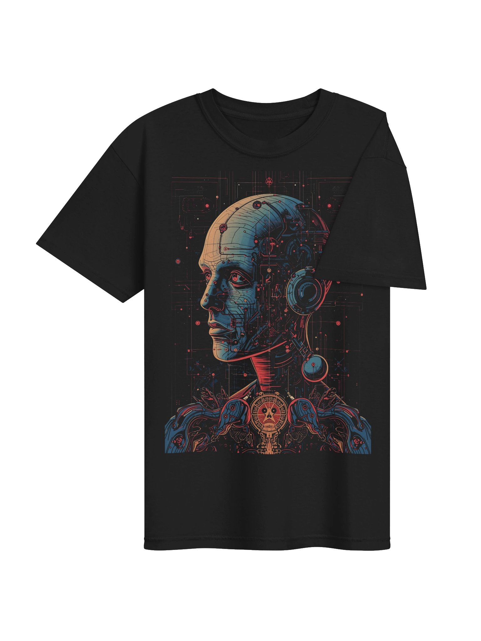 Neon Cyborg Profile Heavyweight T-Shirt product image (7)