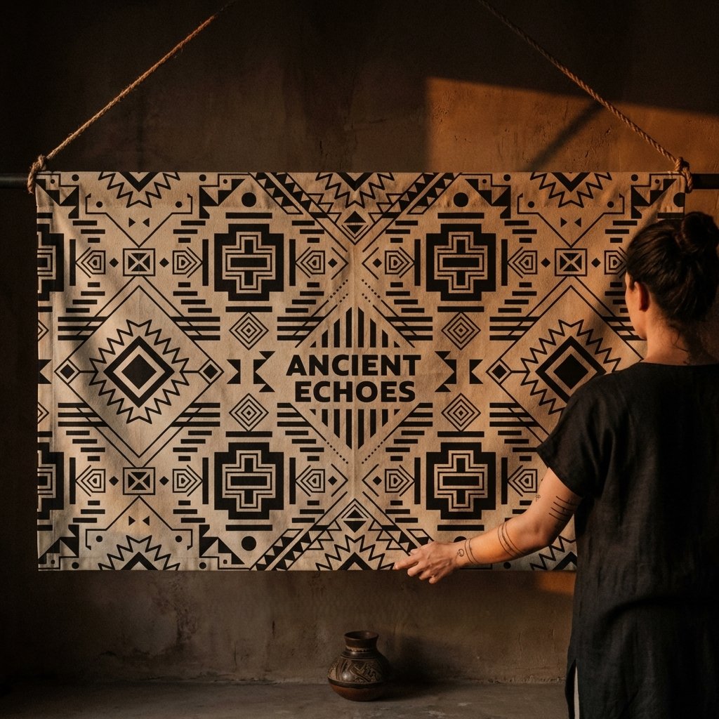 Aztec Ritual Flag — Ancient Geometry 02 product image (2)