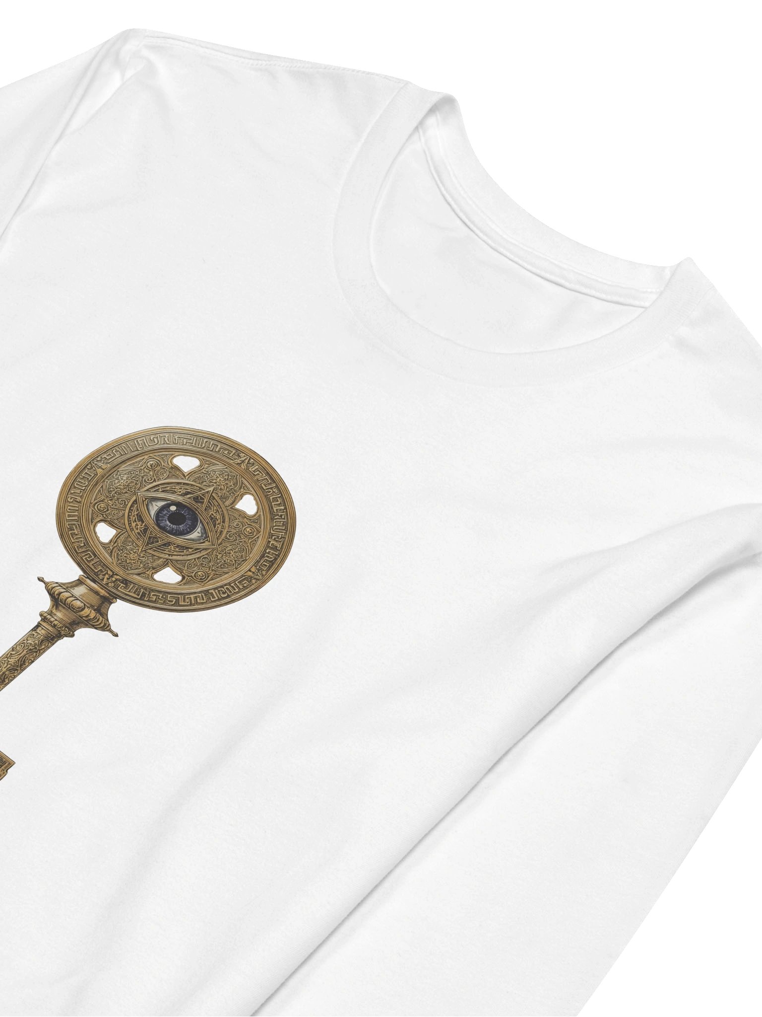 The Gatekeeper’s Key – White Clarity Line Edition (Front & Back Print) | Premium Fitted Long Sleeve product image (3)
