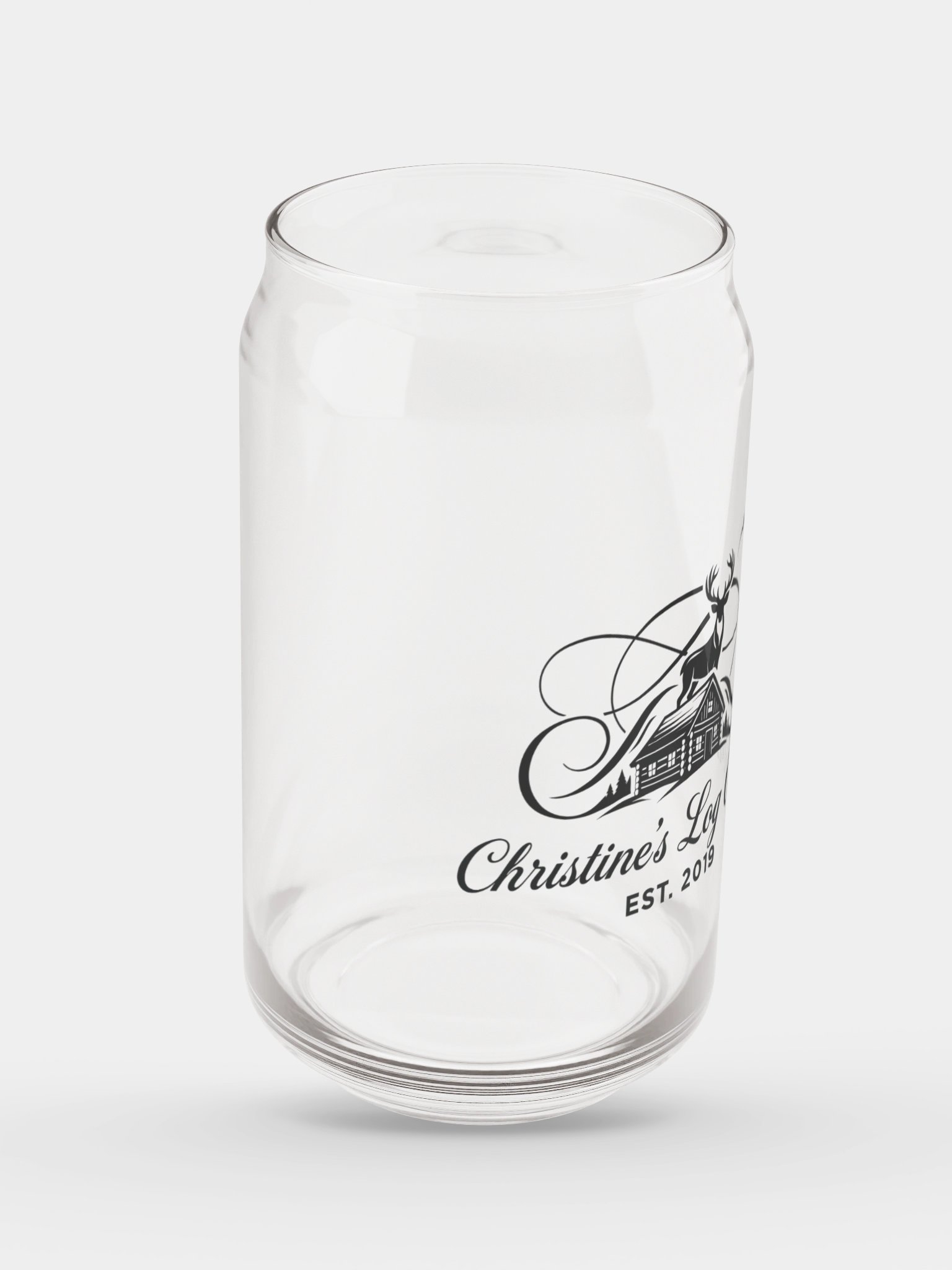 Christine's Log Cabin Custom Drinking Glass Rustic Log Cabin Logo Drinkware product image (2)
