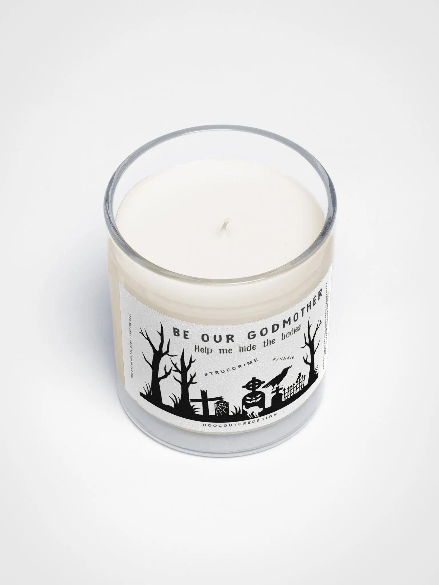 Funny goth gift for a godmother - True-crime - Soy wax vegan candle product image (4)