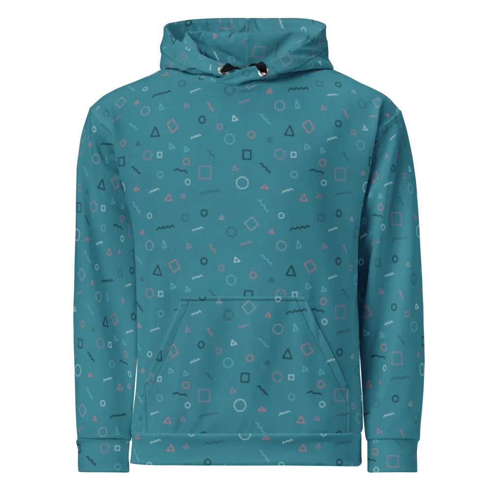 Turquoise Shapes Hoodie product image (1)
