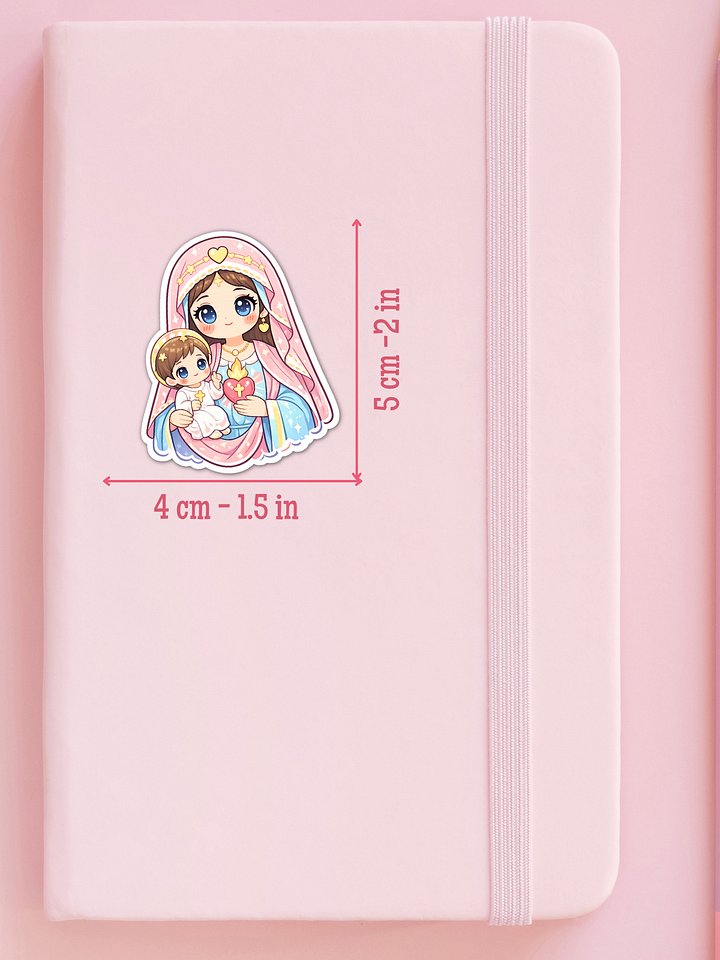 Virgin Mary Sticker, Catholic stationery, Christian stickers, kawaii Goddess Baby Jesus sticker, chibi icons product image (2)