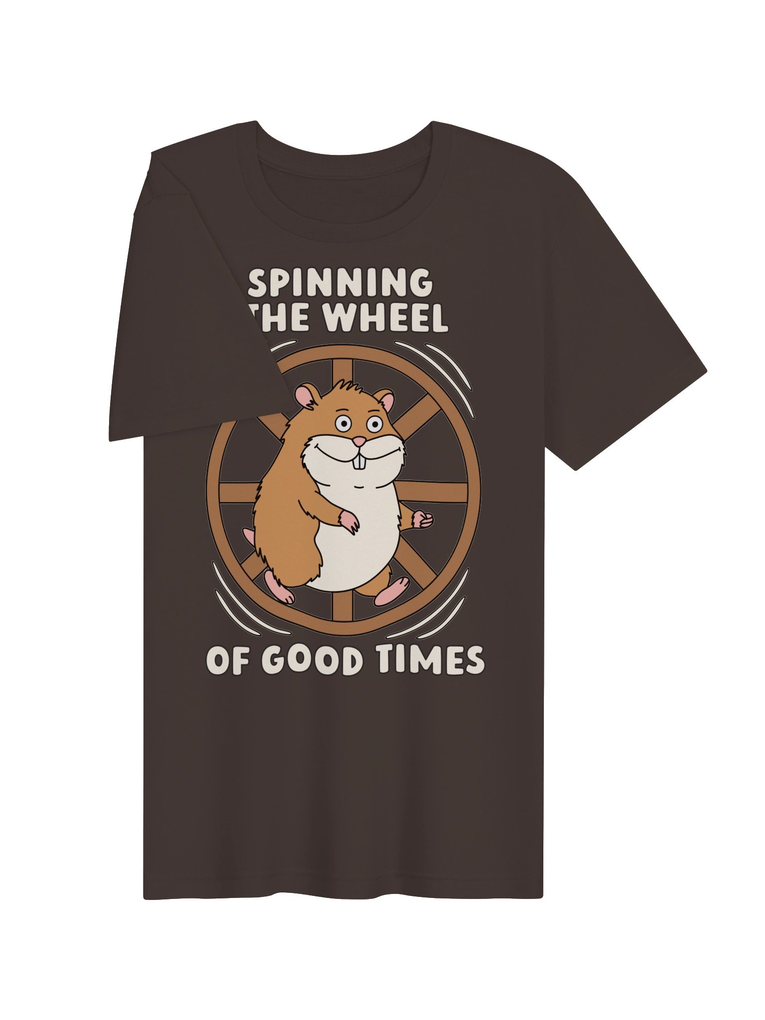 Spinning The Wheel Of Good Times Cute Silly Funny Hamster Unisex T-shirt product image (2)