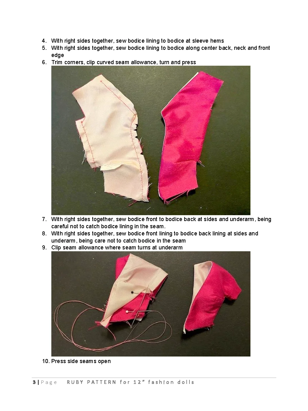 Ruby sewing pattern for 12" fashion dolls product image (3)