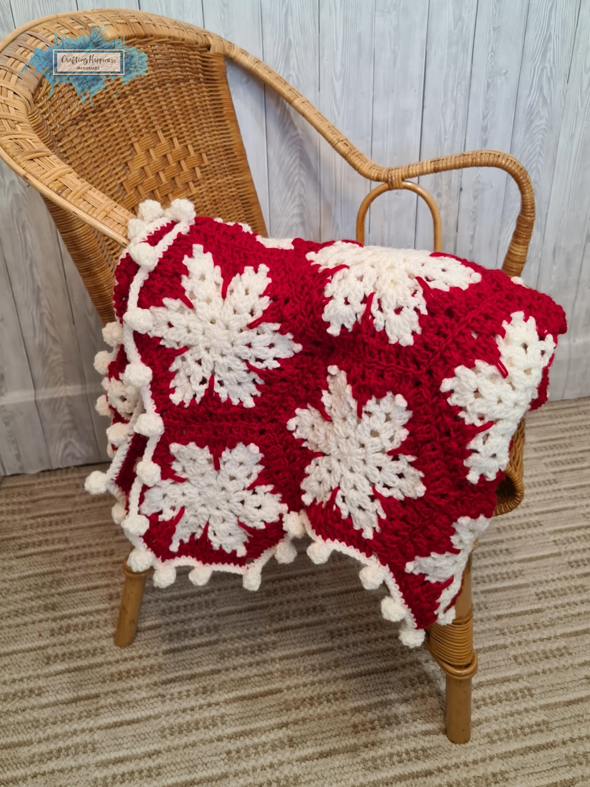 Crochet Snowflake Baby Blanket Pattern | Hexagon Lapghan (PDF Pattern) product image (5)