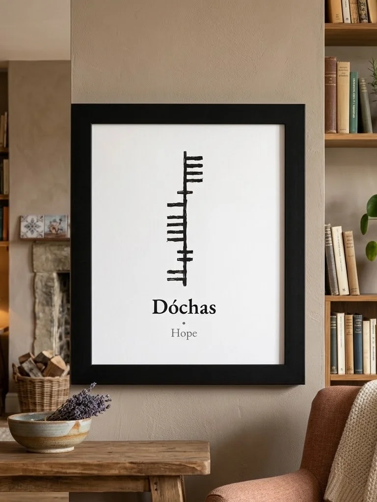 Dóchas – Celtic Hope Ogham Framed Art Print product image (21)
